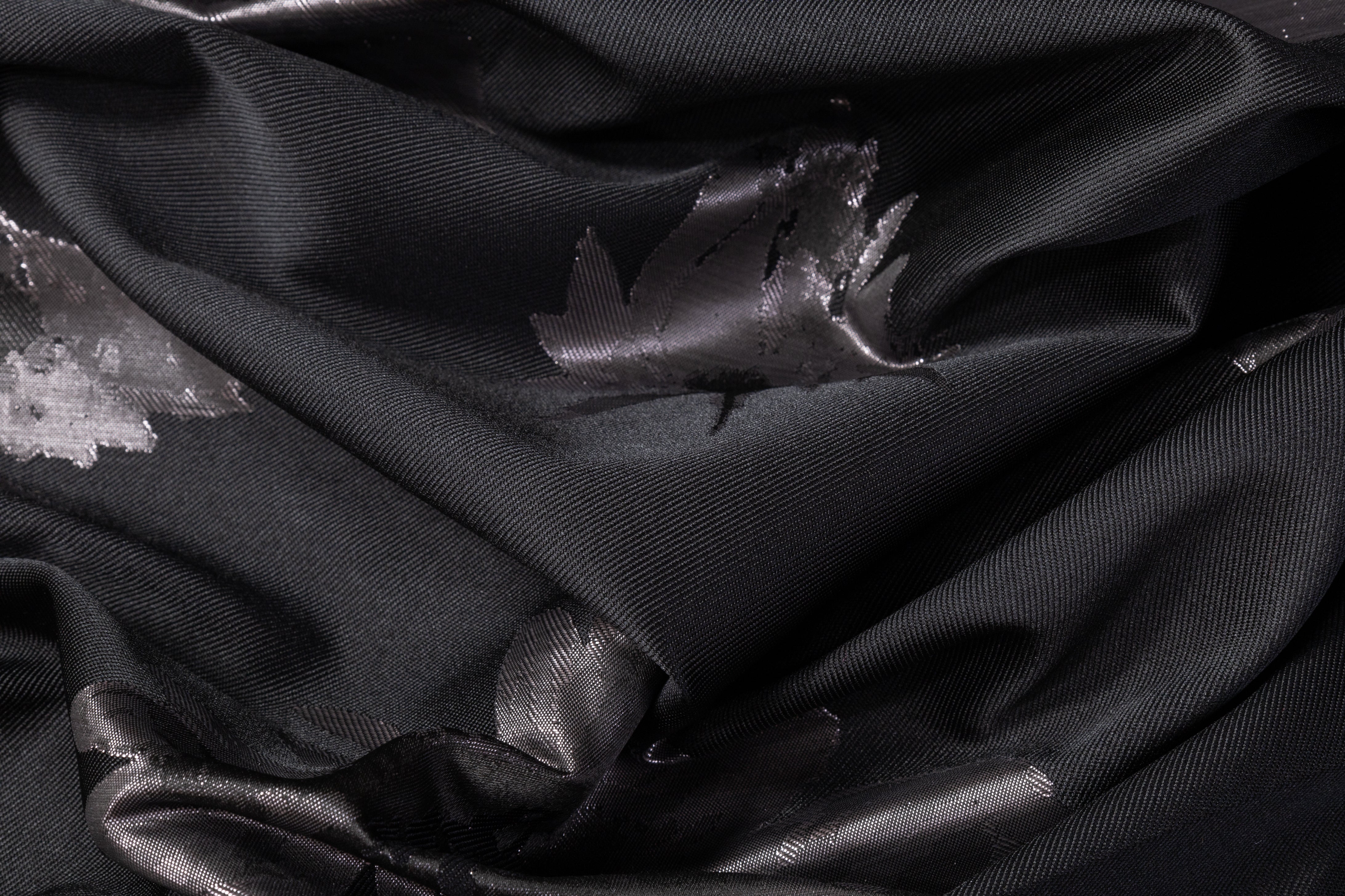 Metallic Floral Double-Faced Brocade - Black / Gray