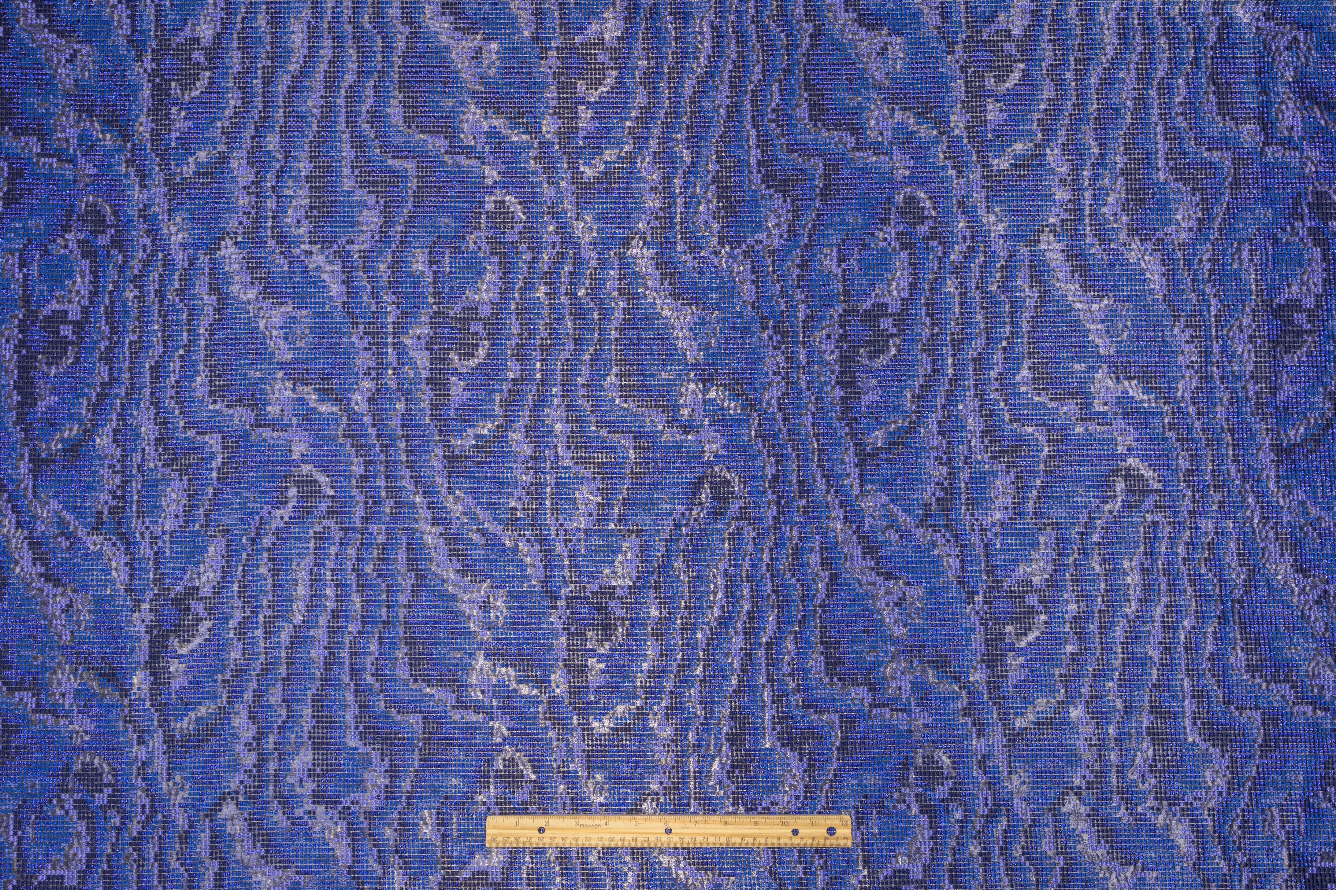 Textured Metallic Italian Brocade - Blue