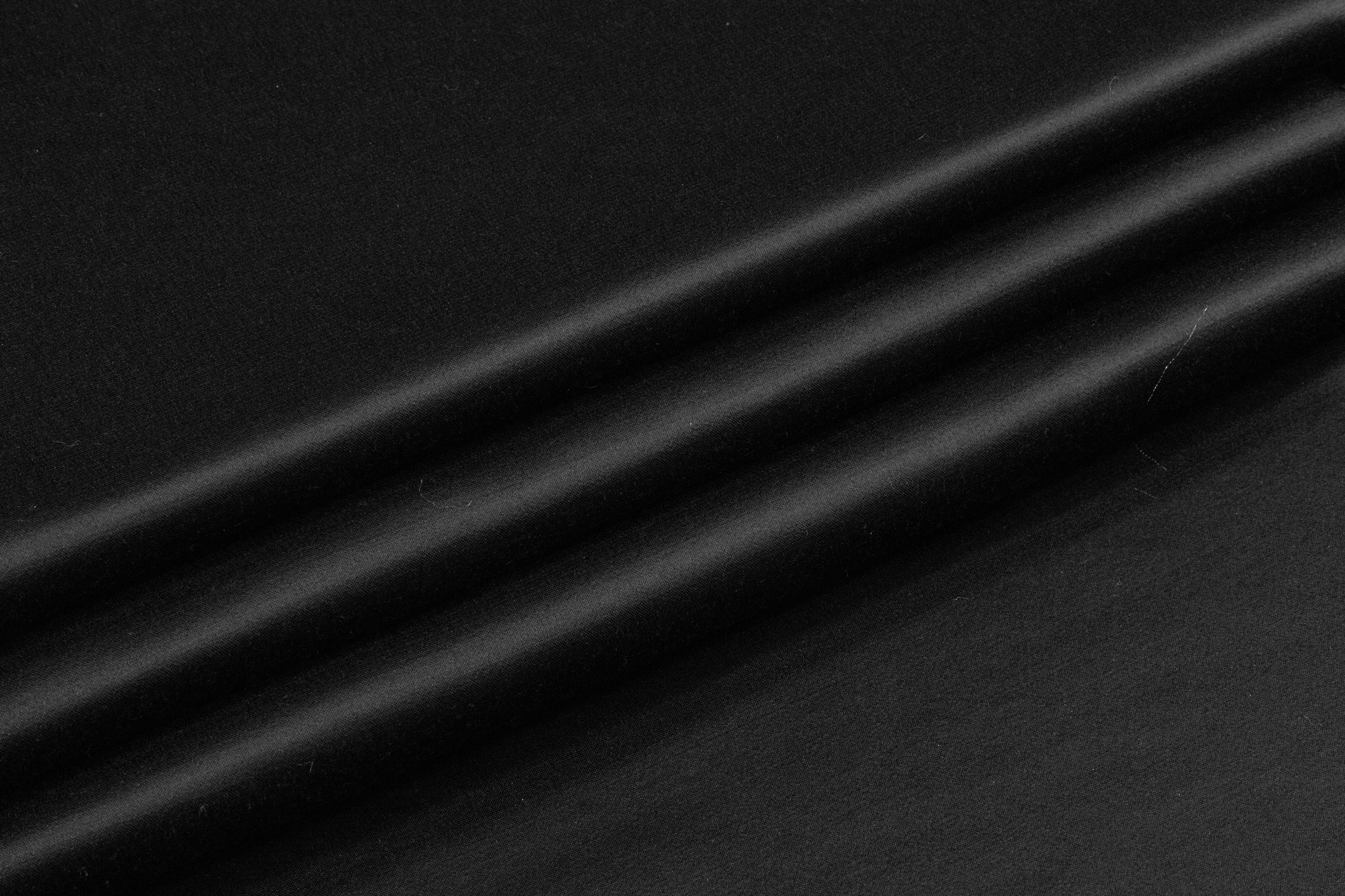 Double Faced Italian Acetate Wool Satin - Black