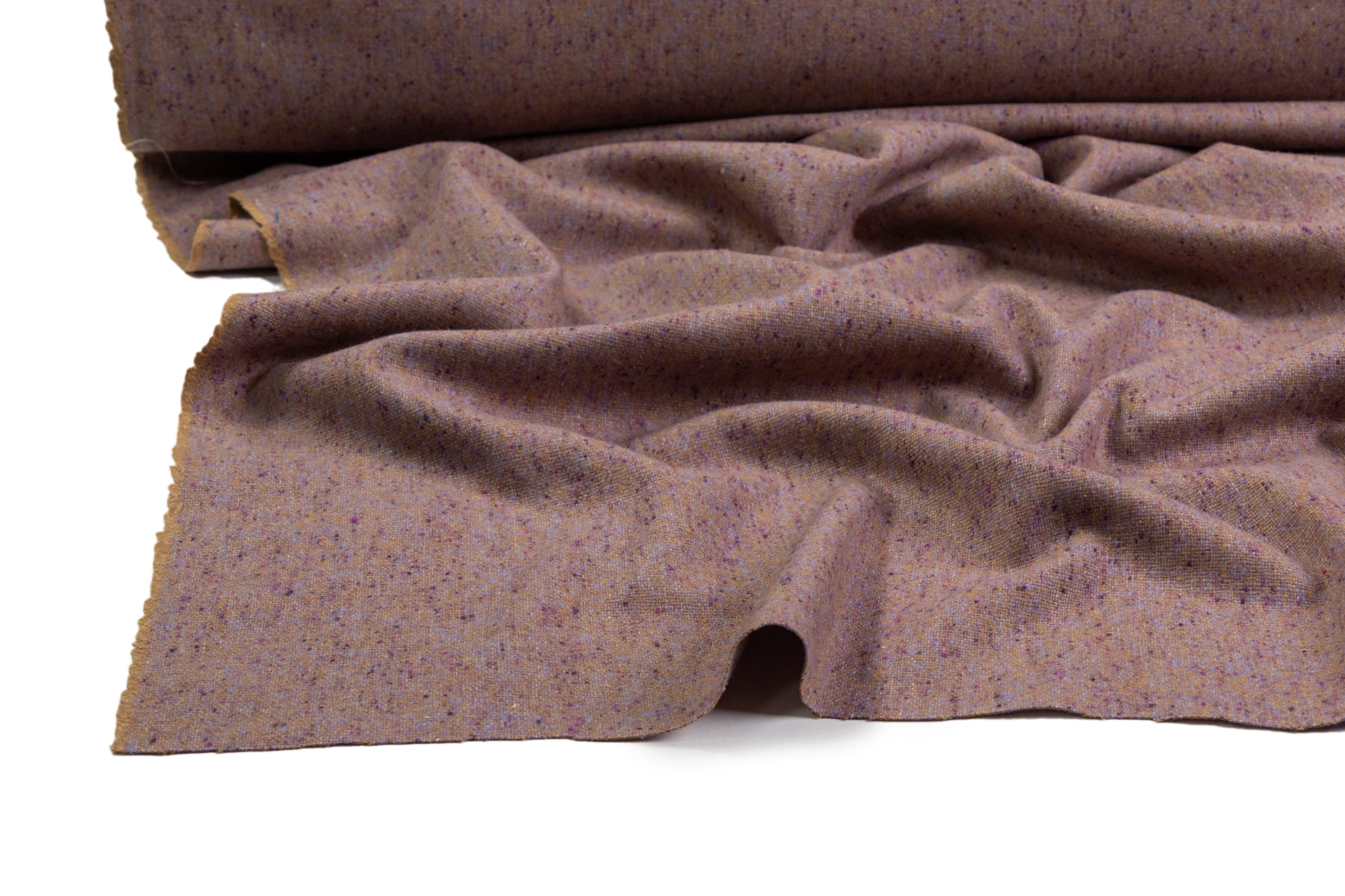 Italian Speckled Wool Coating - Beige / Mauve