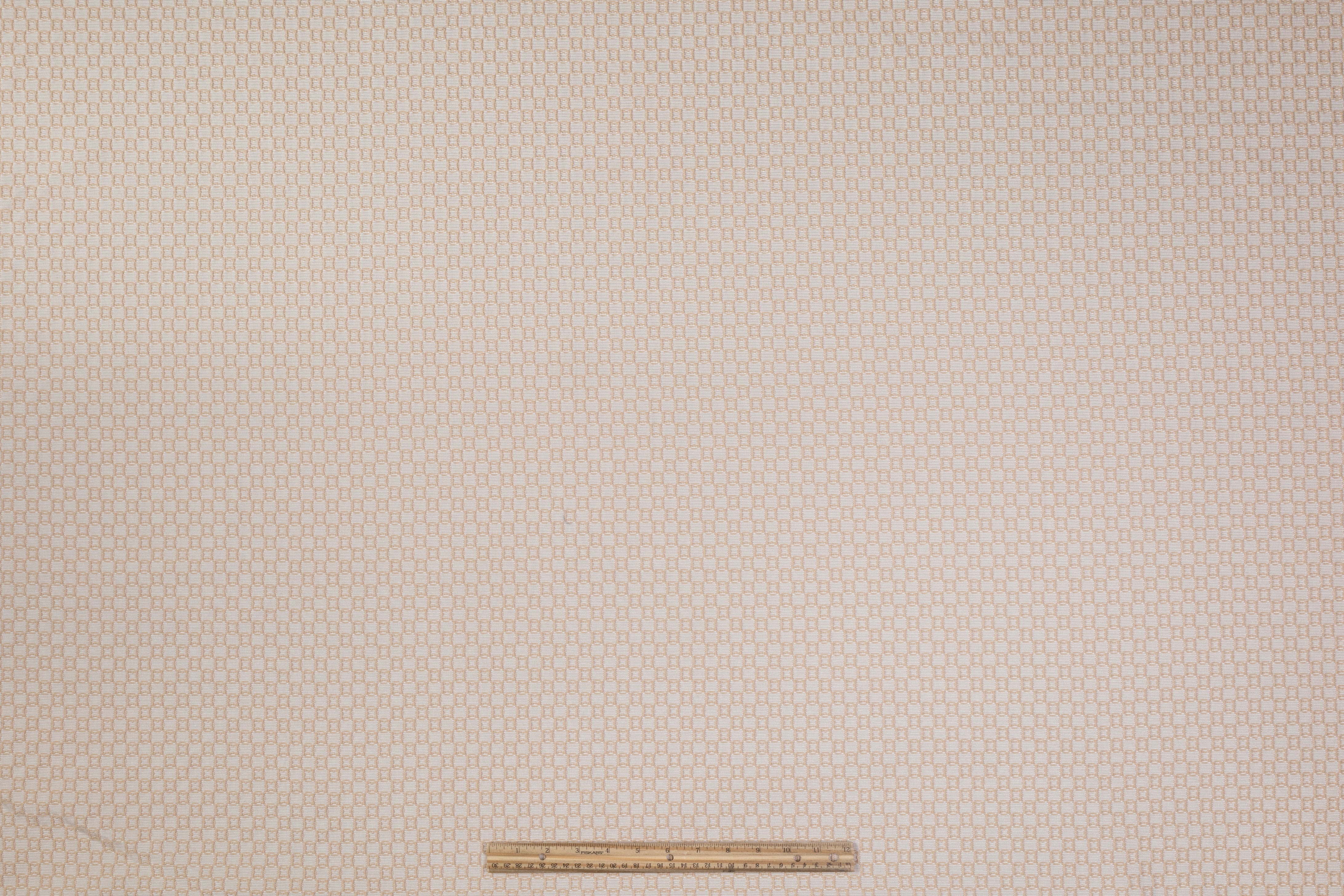 Geometric Poly Cotton Brocade - Beige