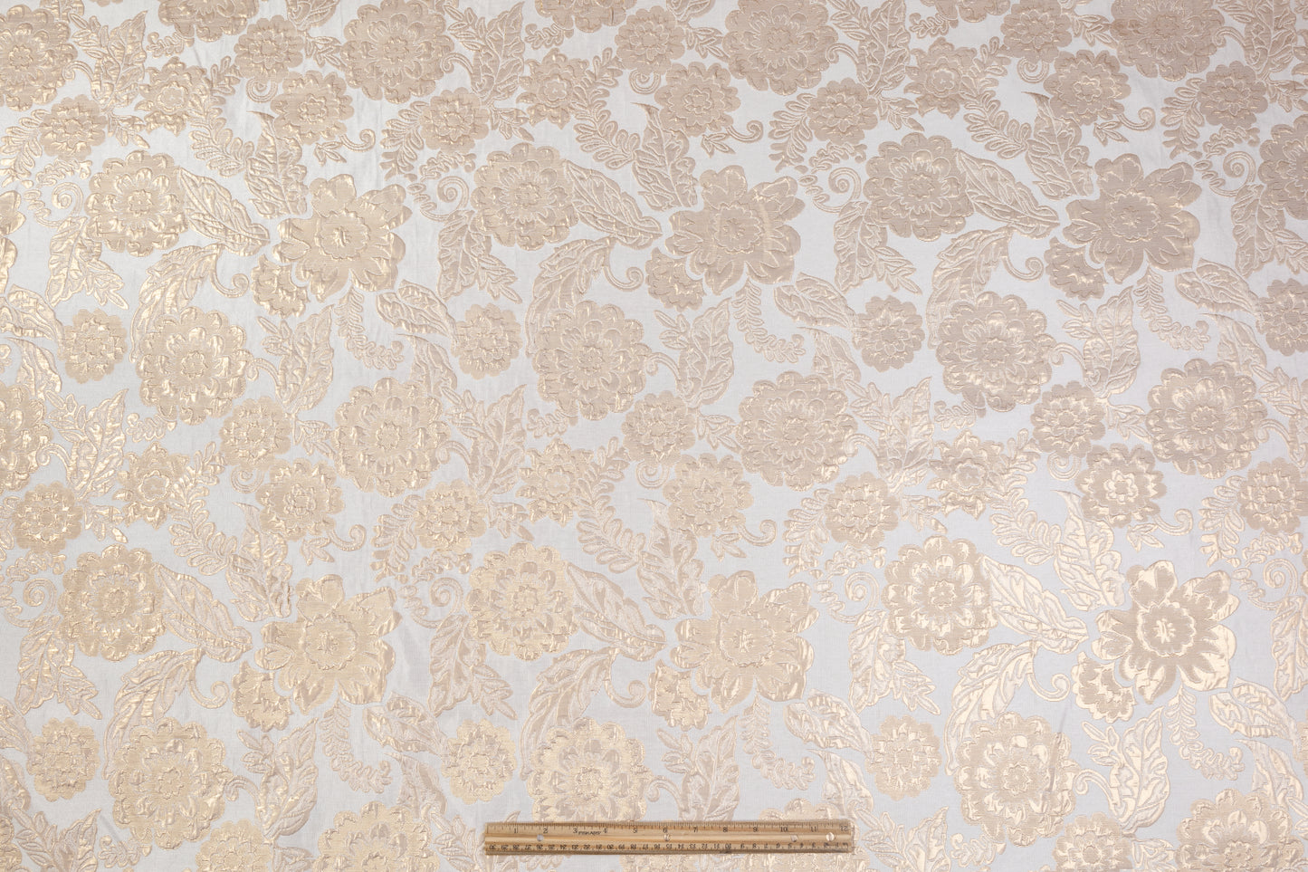 Floral Metallic Brocade - Beige