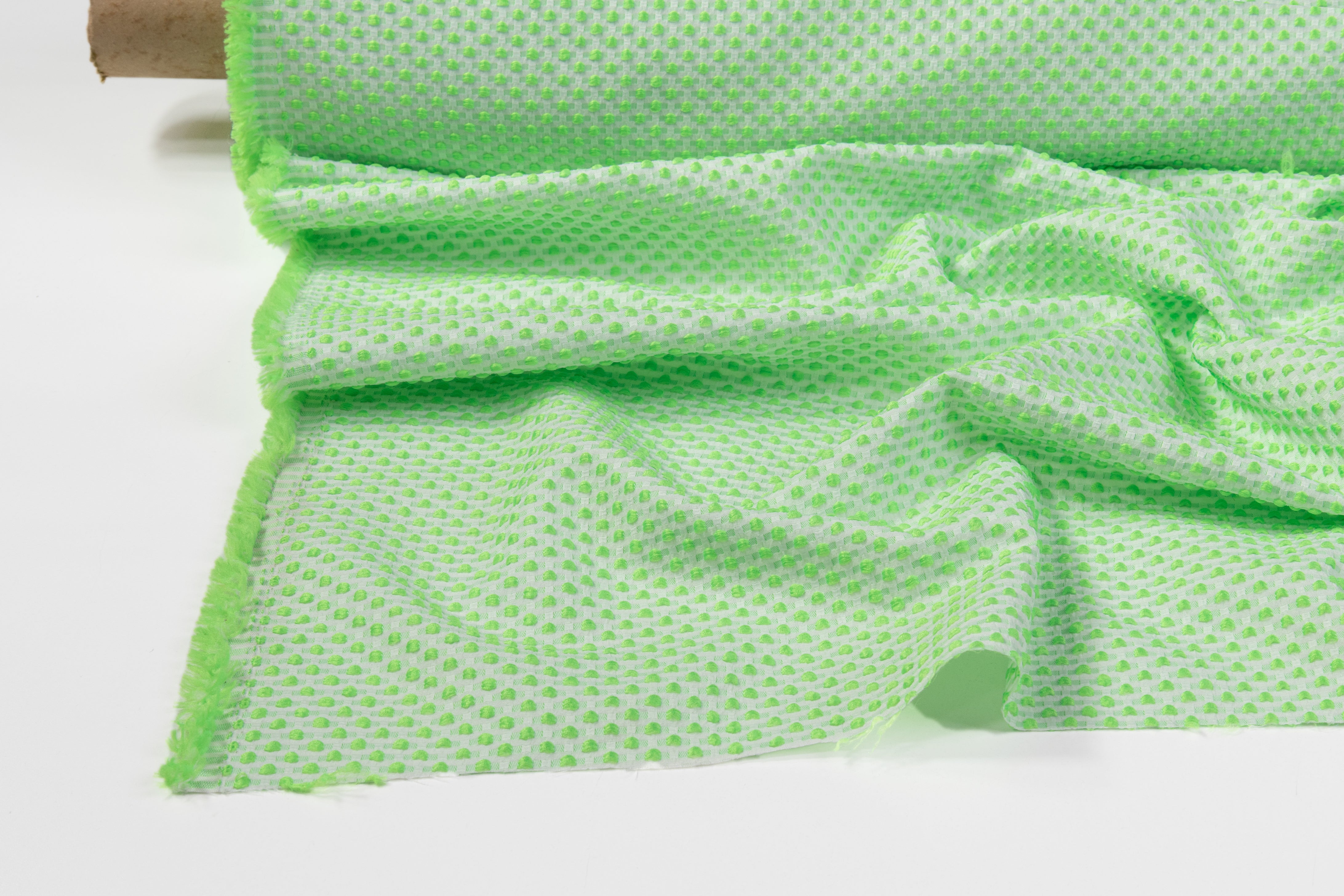 Dotted Brocade - Green / White