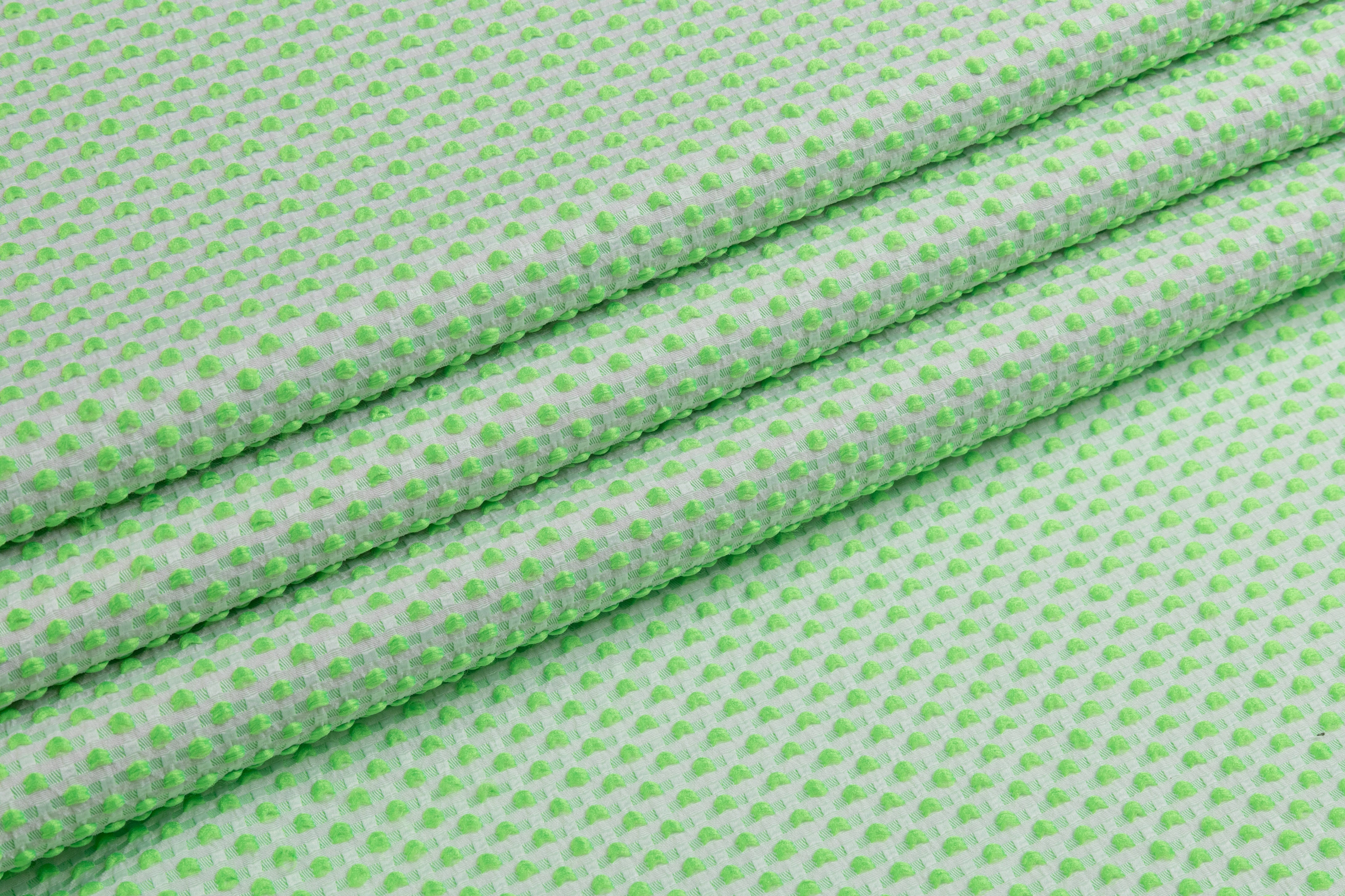 Dotted Brocade - Green / White