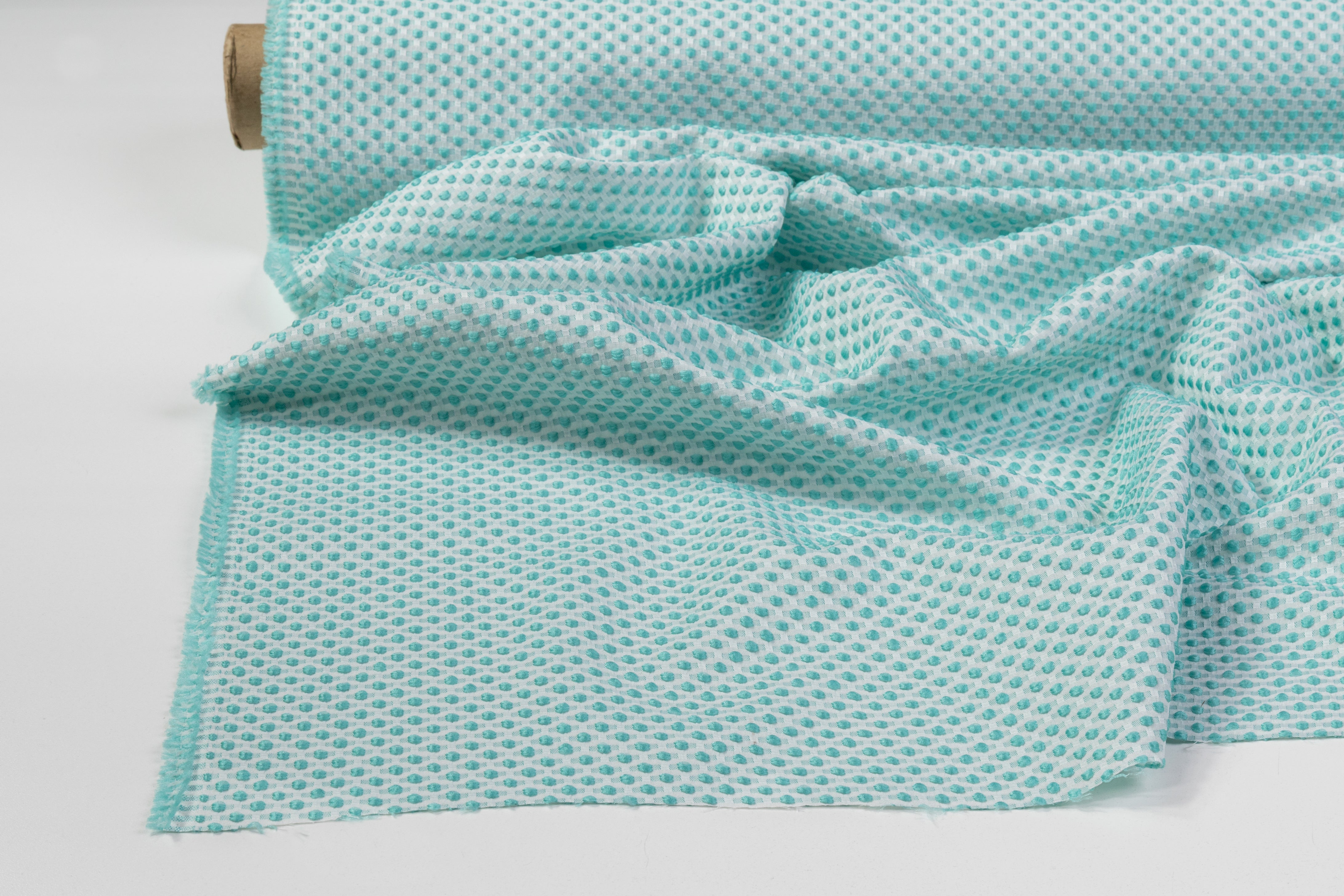 Dotted Brocade - Turquoise Blue