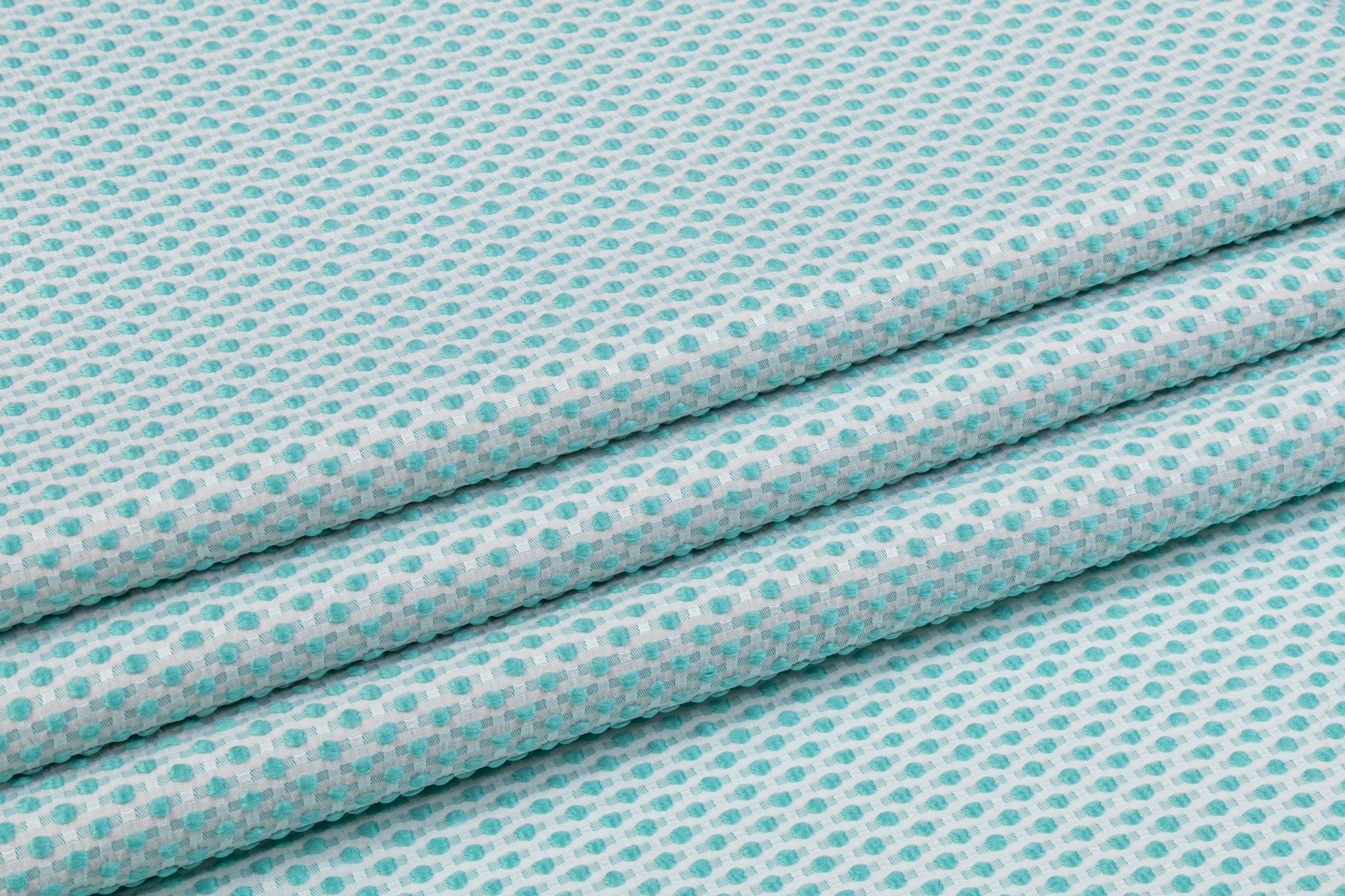 Dotted Brocade - Turquoise Blue