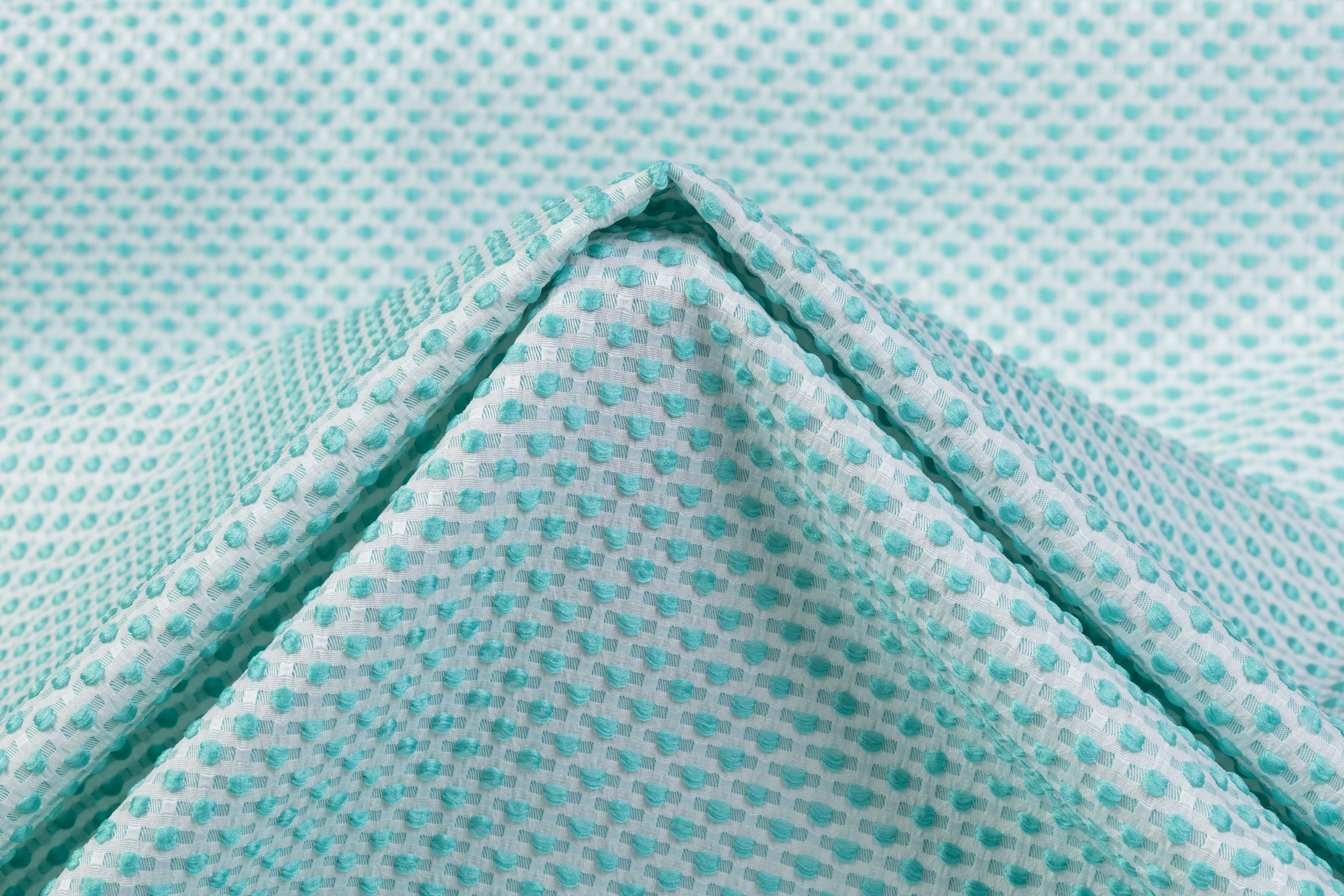 Dotted Brocade - Turquoise Blue