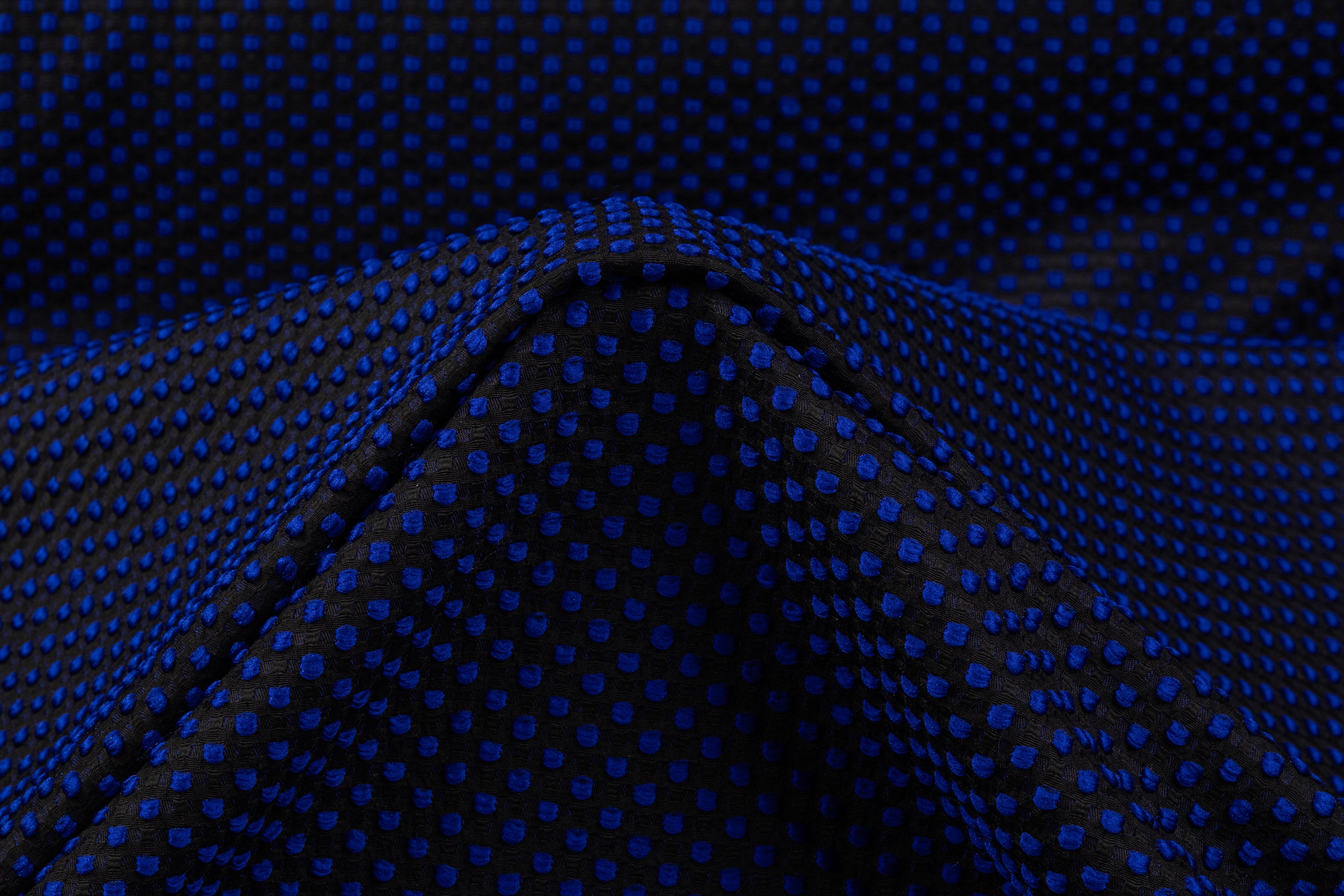 Dotted Brocade - Blue / Black
