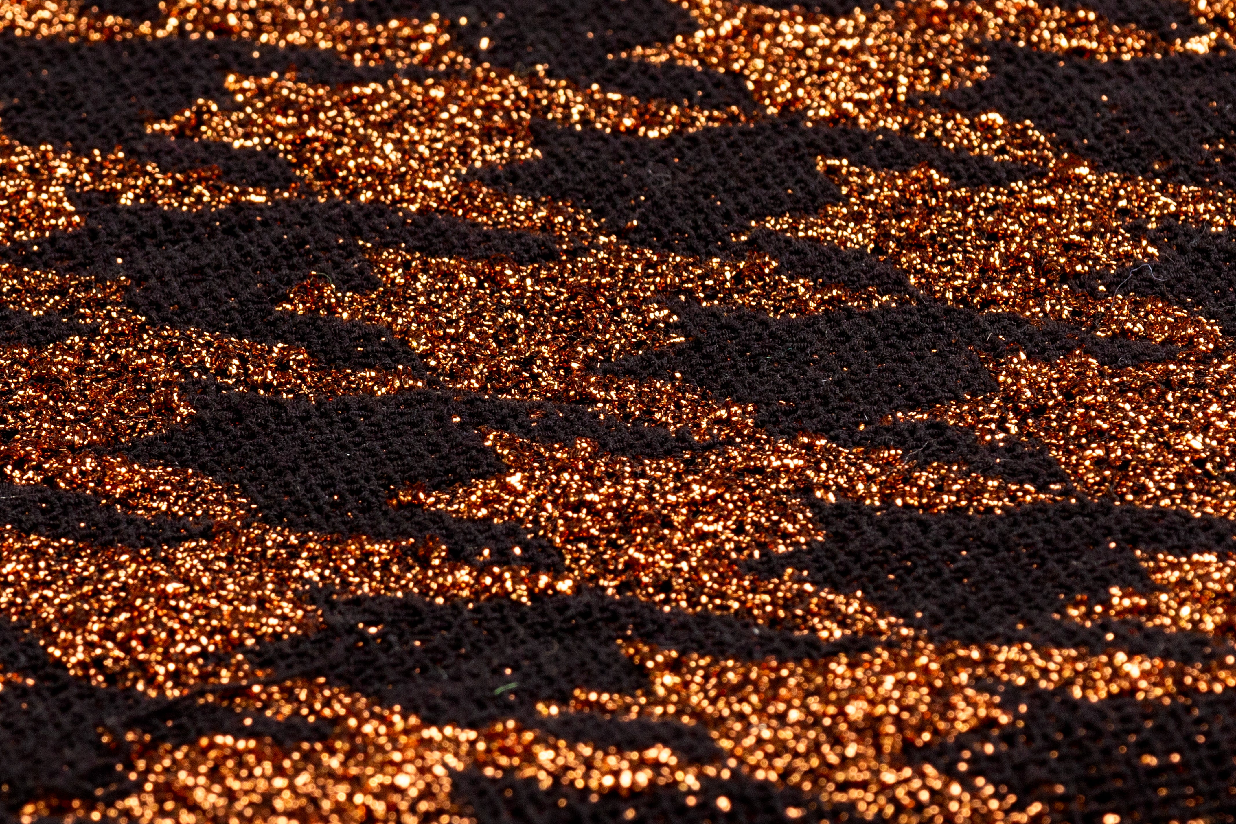 Metallic Italian Houndstooth Tweed - Copper / Black