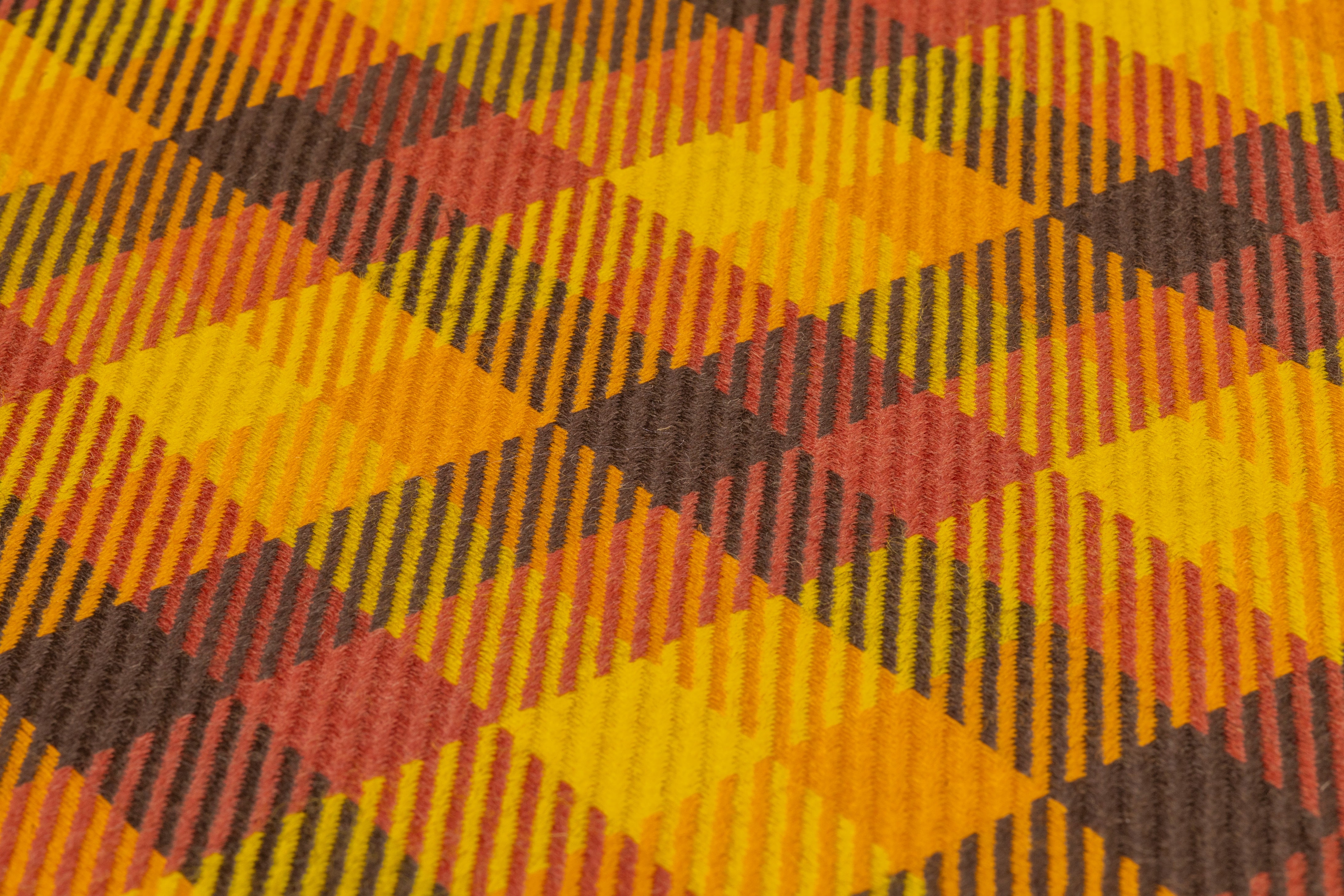 Checked Italian Wool - Gold / Brick