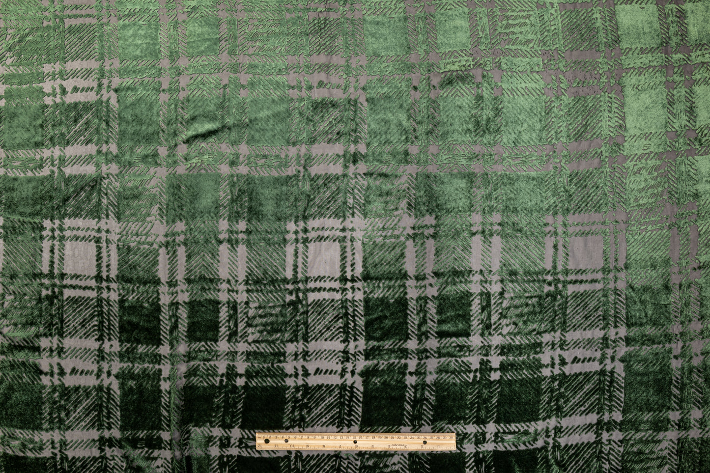 Silk Viscose Velvet Burnout - Green and Black