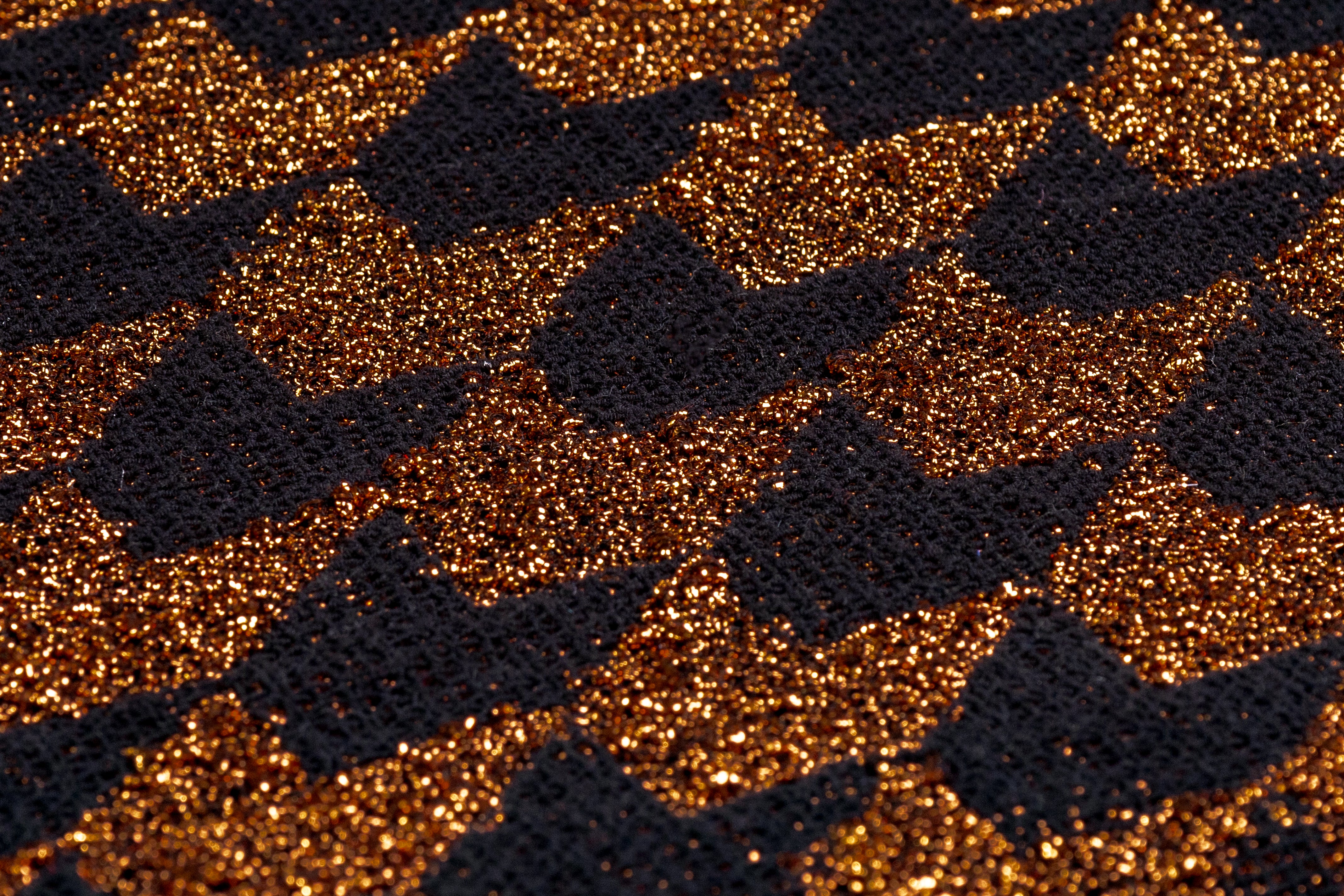 Metallic Italian Dogtooth Tweed - Copper / Black