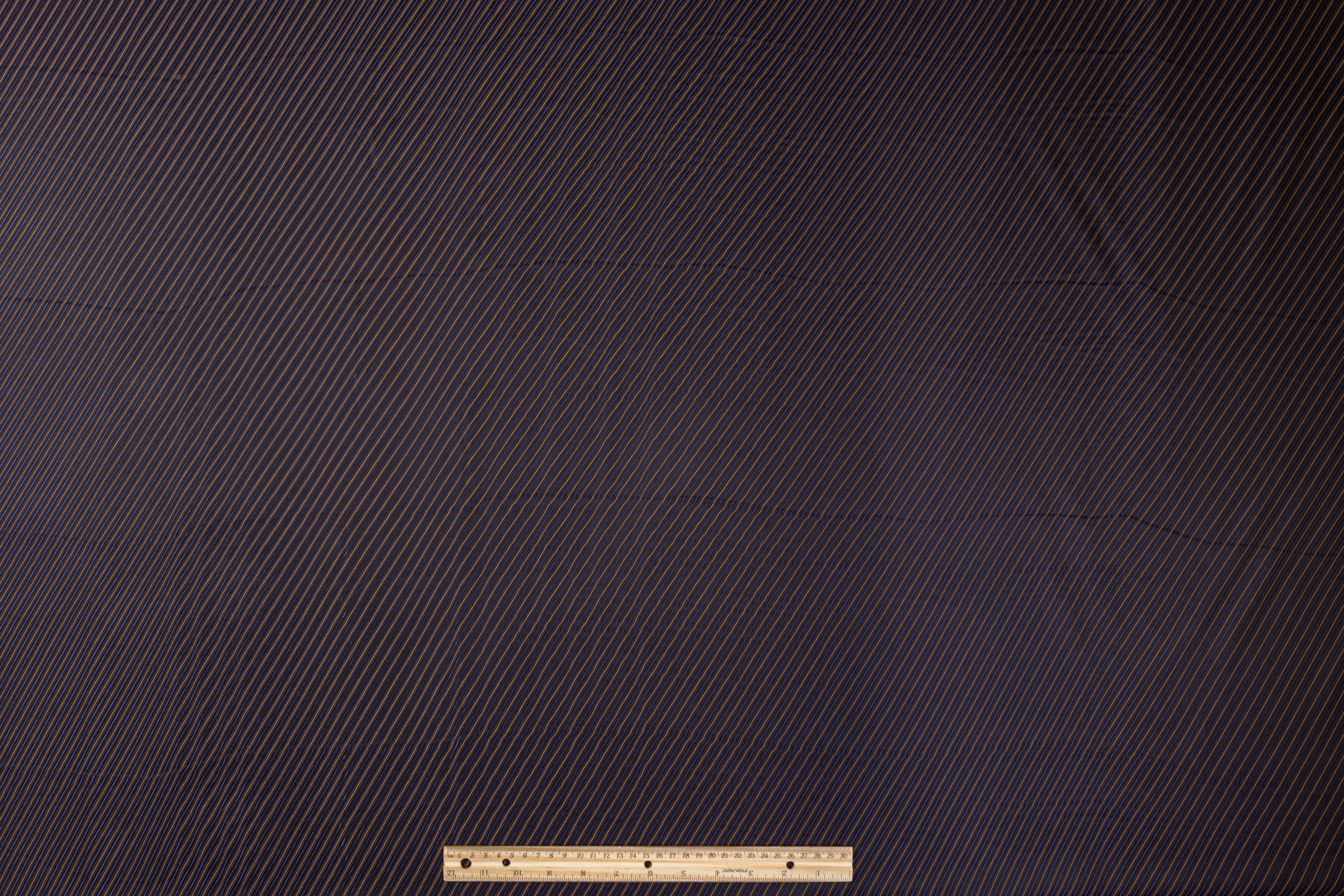 Double Faced Viscose Jacquard - Antique Gold and Navy Blue