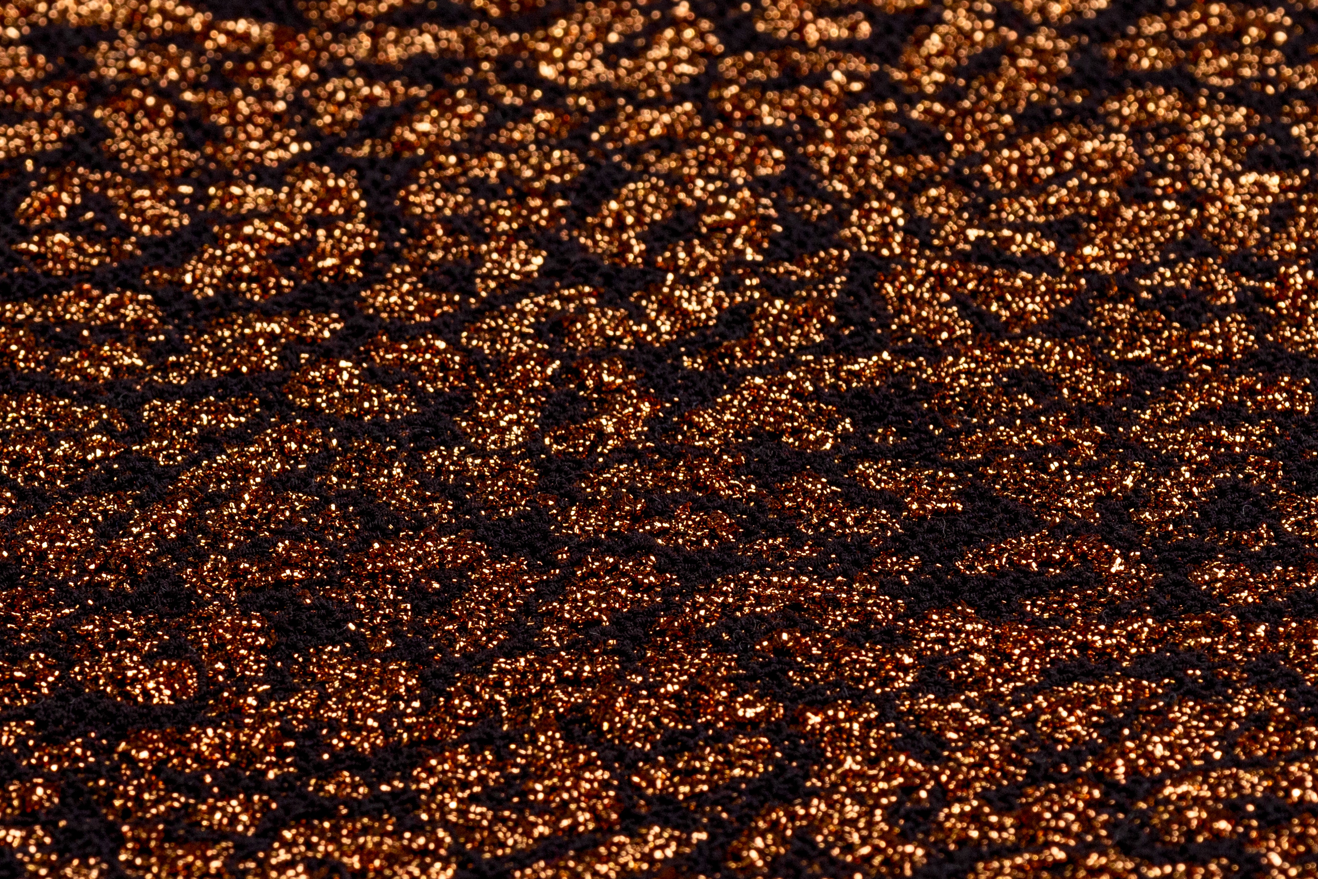 Metallic Italian Cheetah Print Tweed - Copper / Black