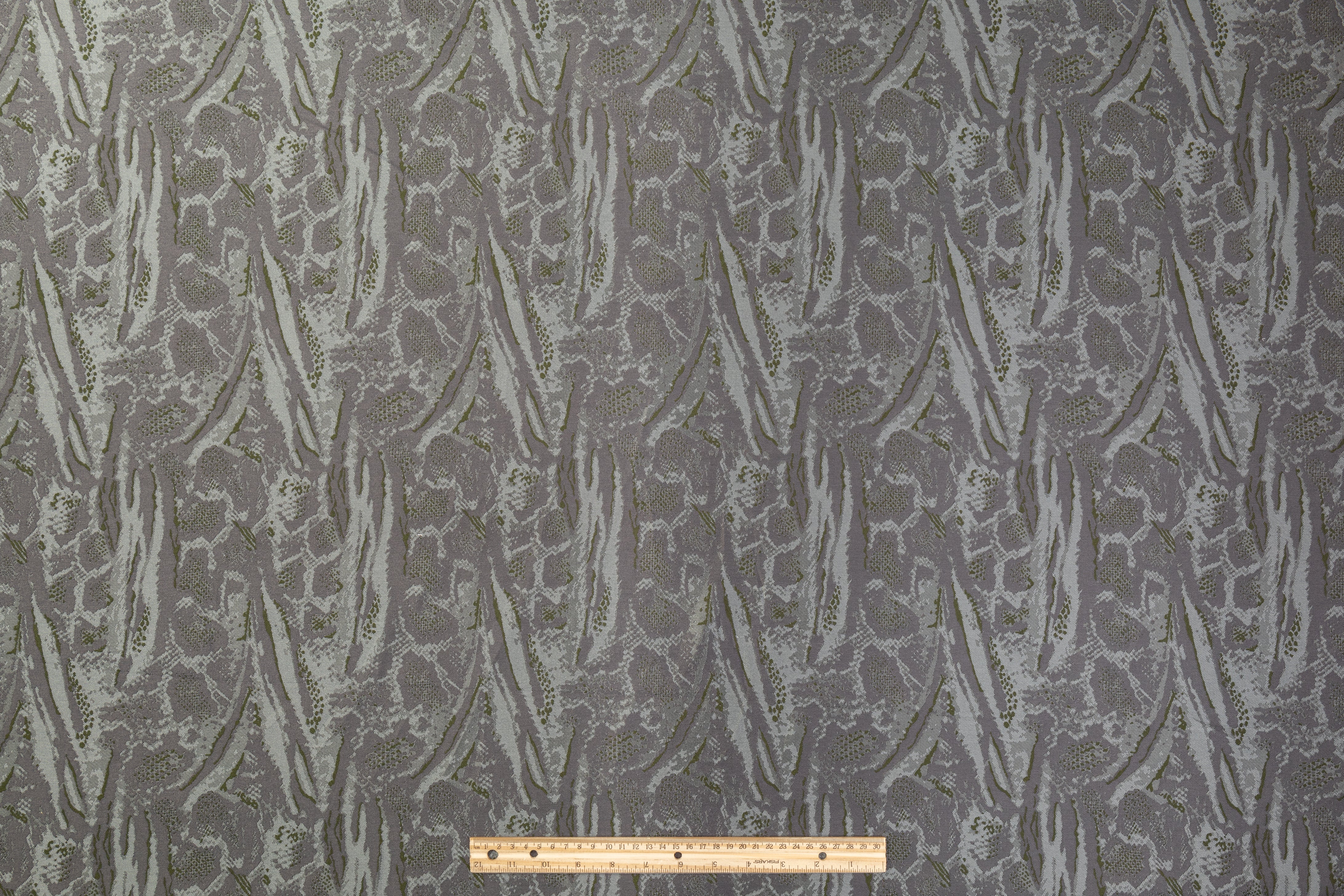 Abstract Brocade - Gunmetal Gray and Green