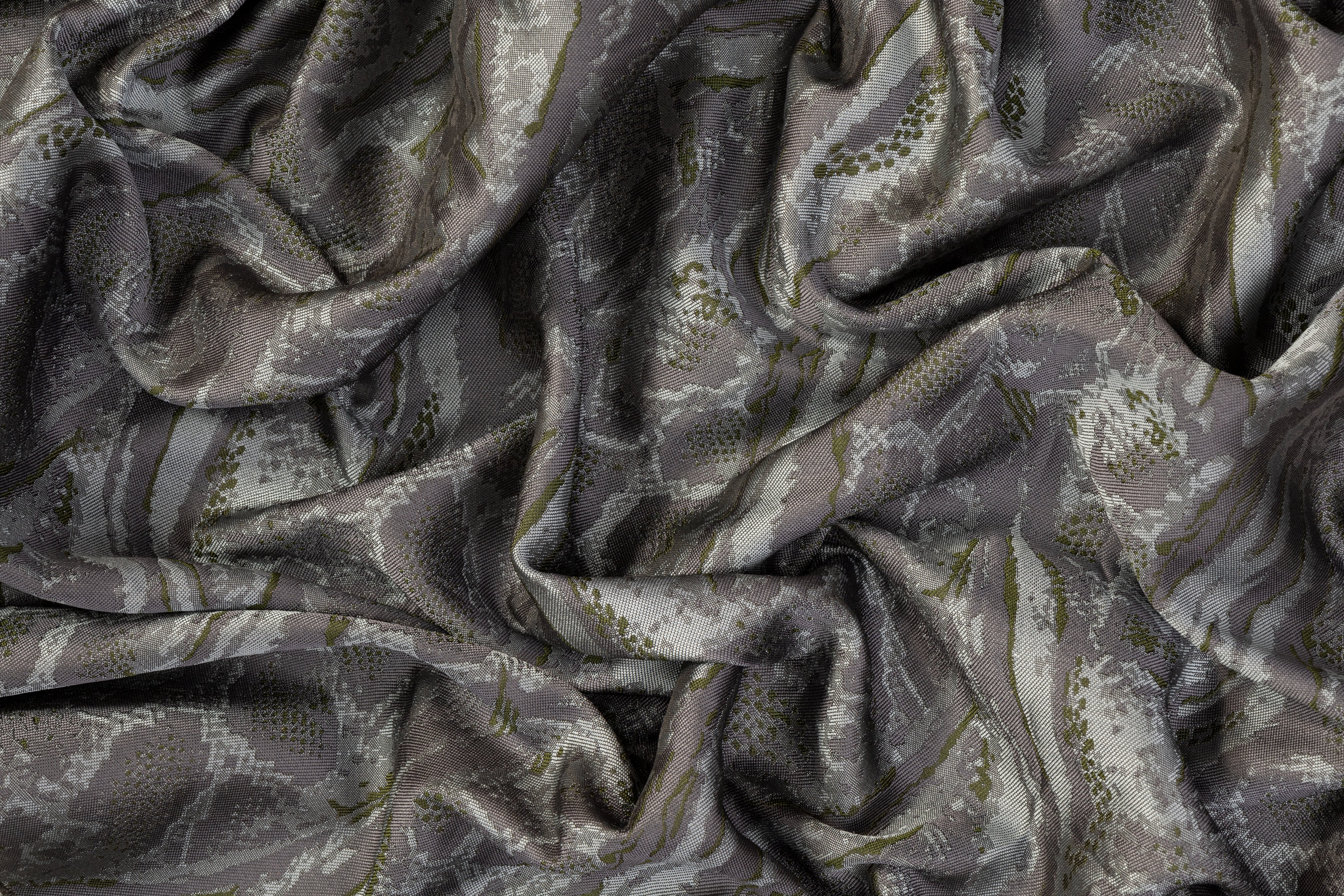 Abstract Brocade - Gunmetal Gray and Green