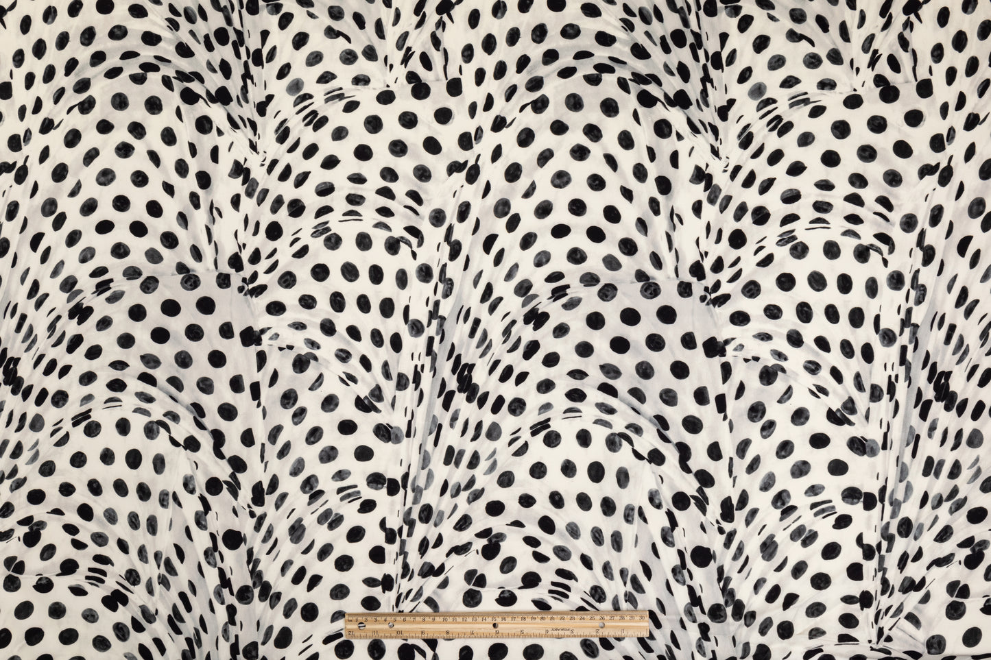 Abstract Viscose Crepe - Off White and Black