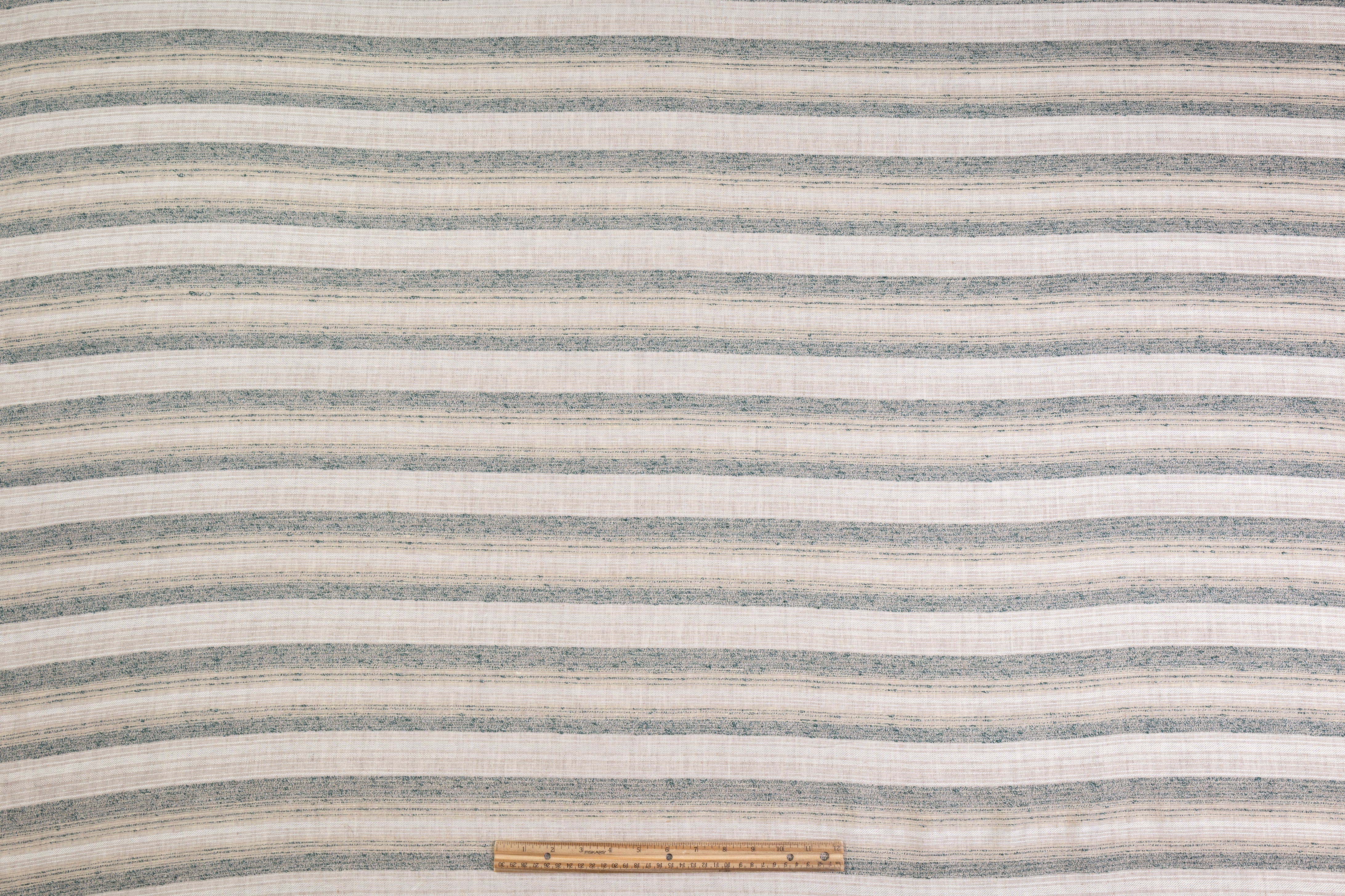 Striped Cotton Linen Blend - Sand / Green