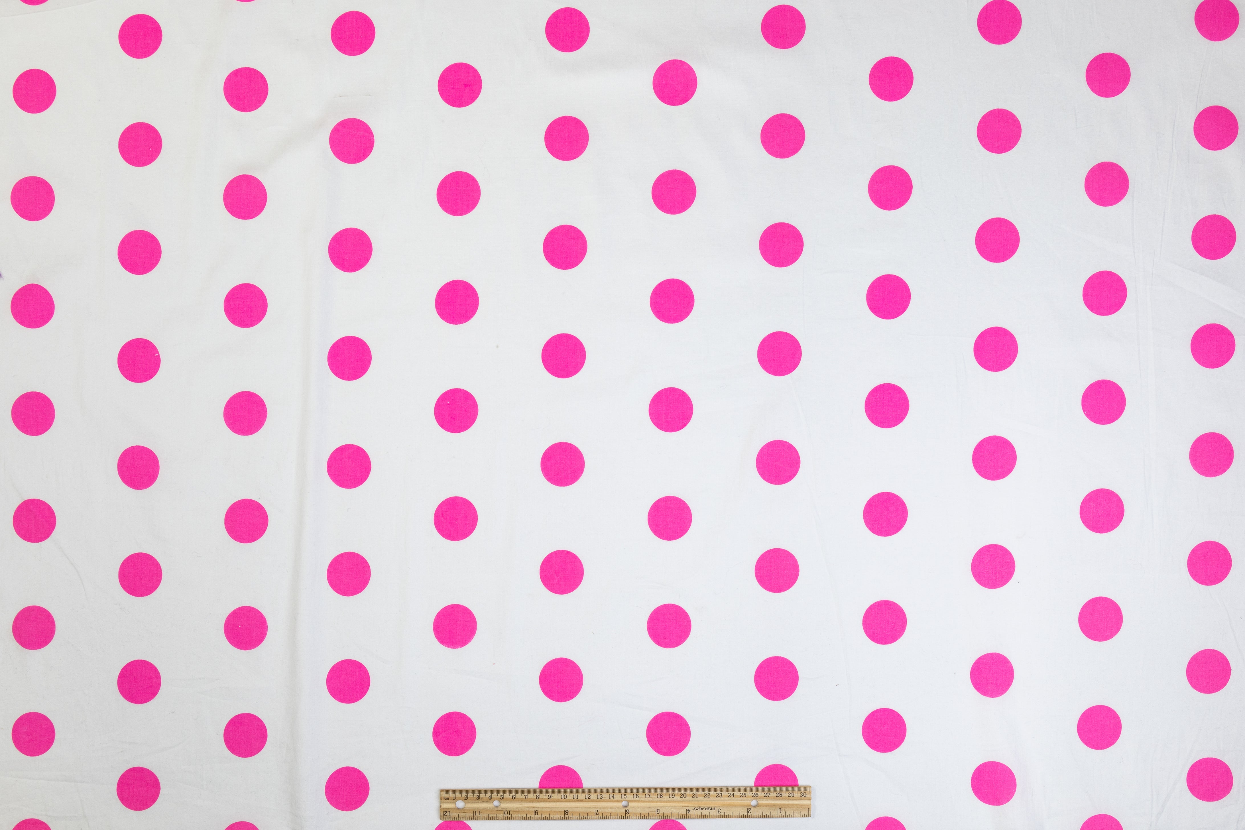 Polka Dot Cotton Print - White and Pink
