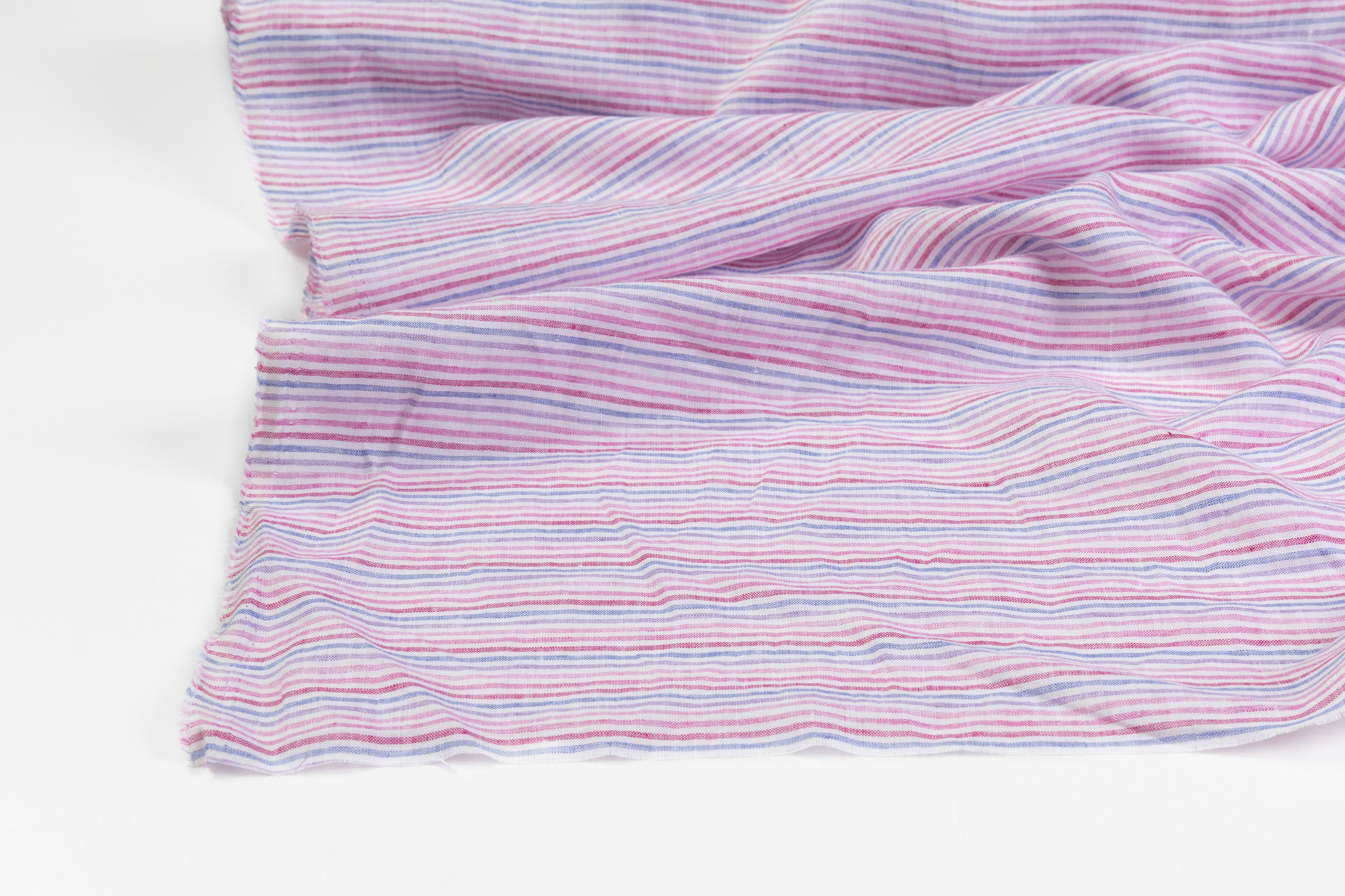 Striped Italian Linen - Pink / Blue / Purple