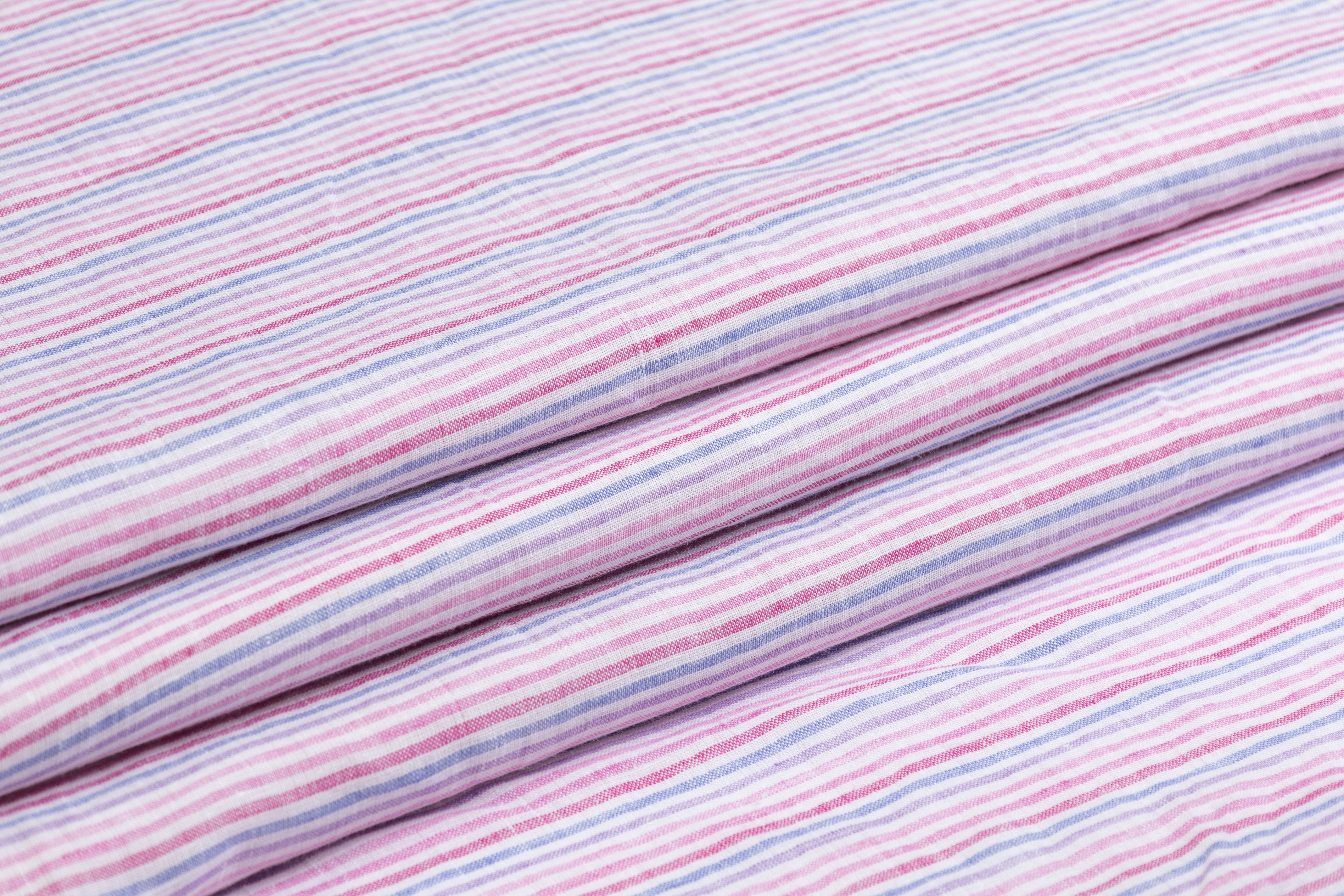Striped Italian Linen - Pink / Blue / Purple