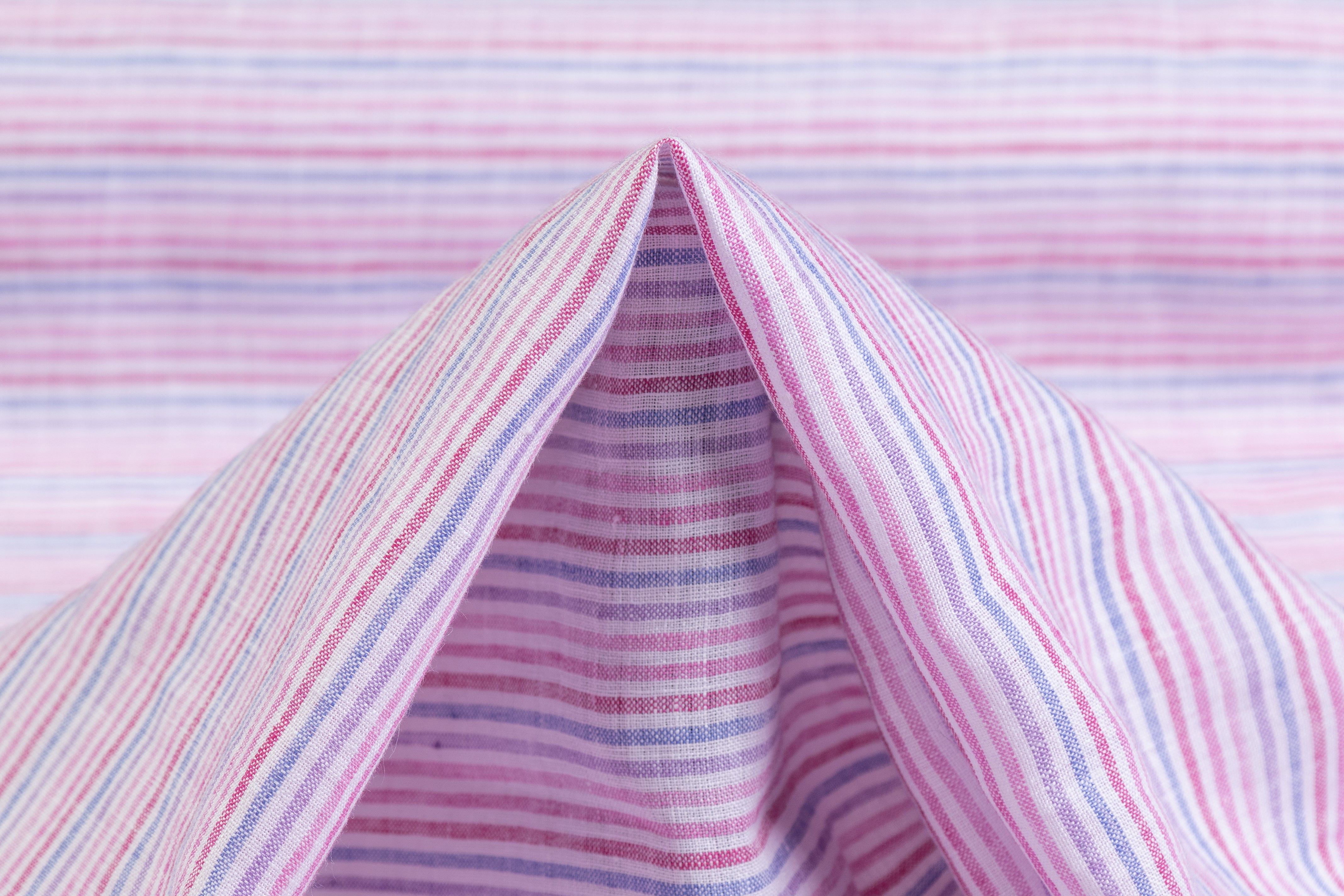 Striped Italian Linen - Pink / Blue / Purple