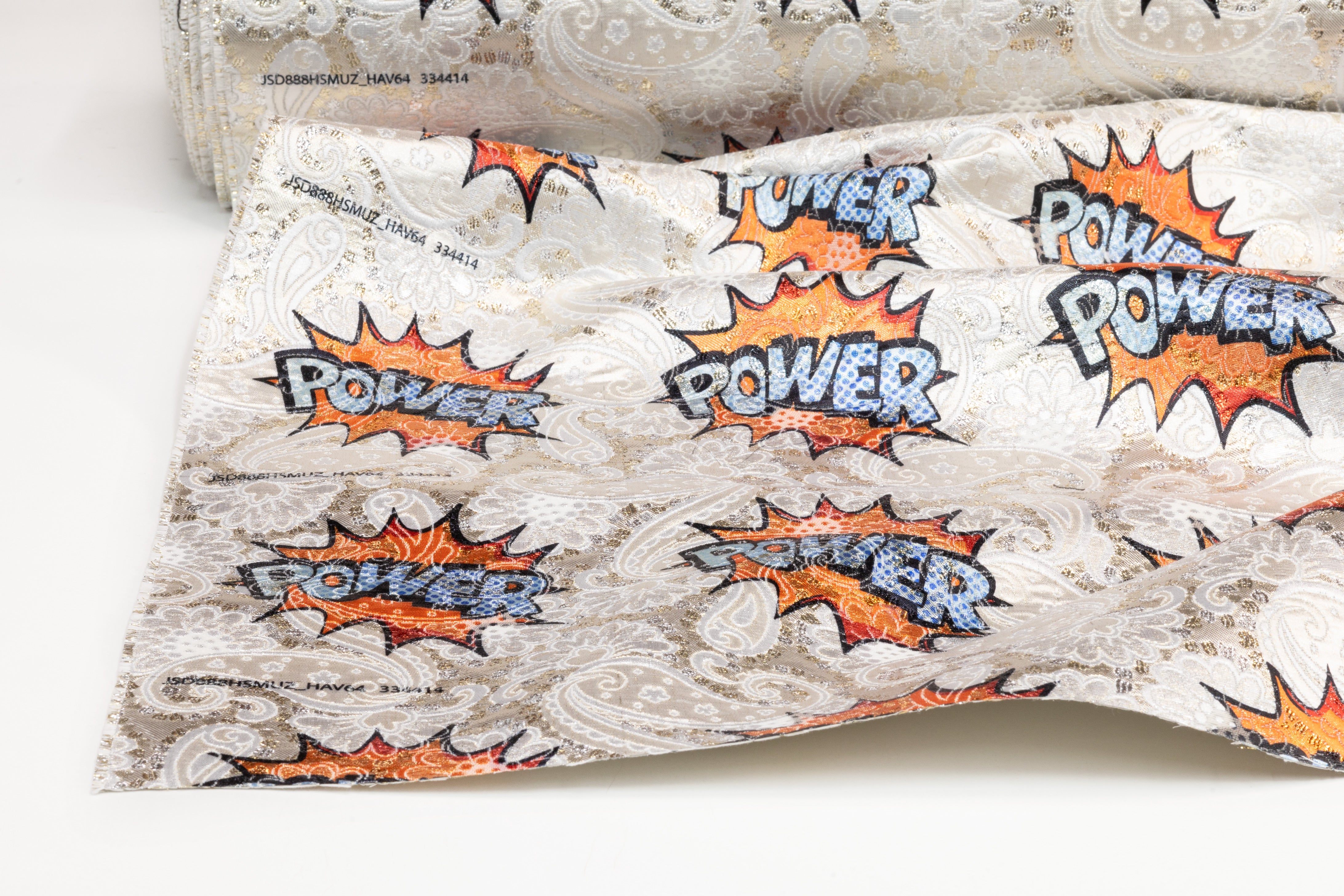 Comic Style Italian Paisley Metallic Brocade