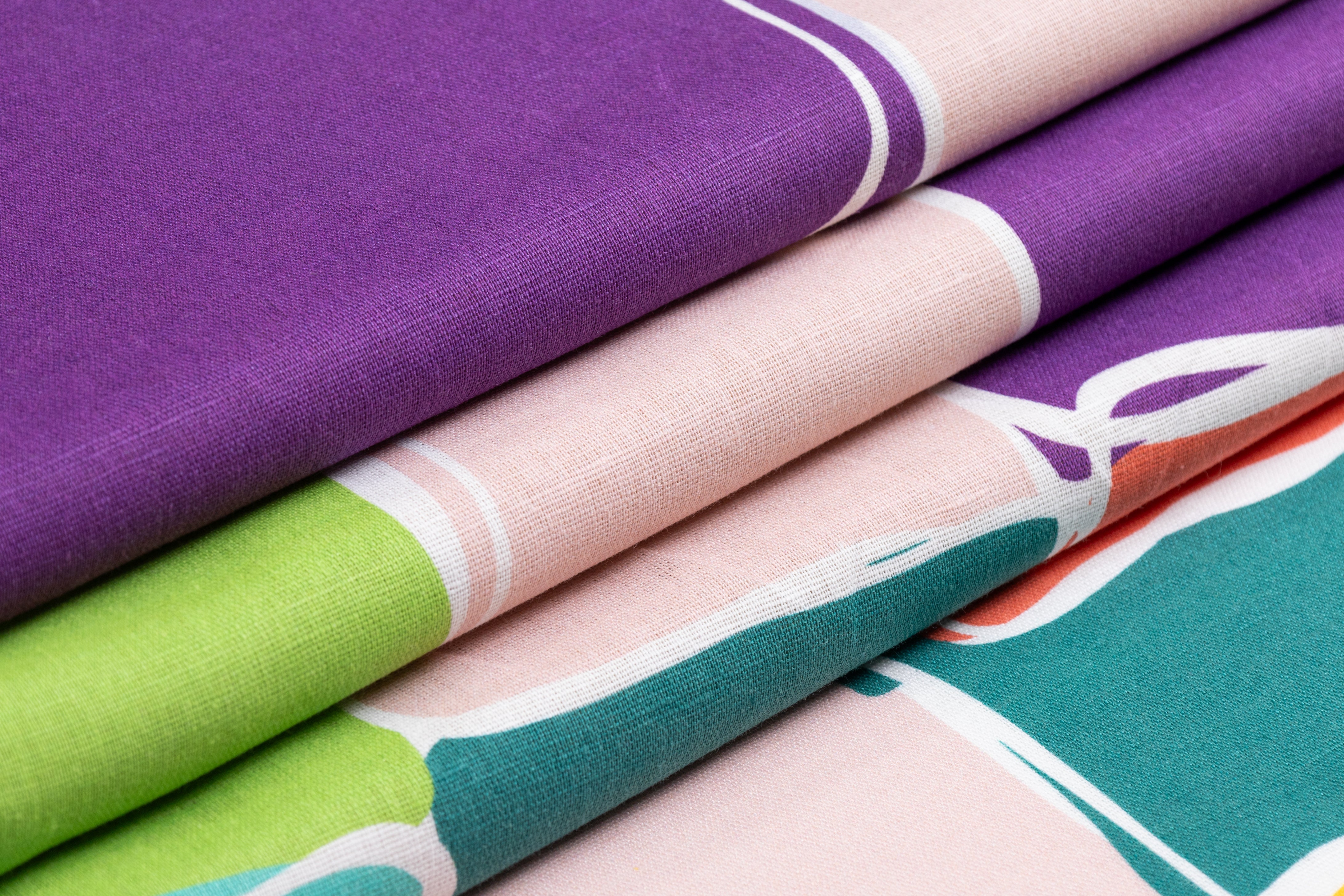 Color Block Italian Linen Viscose Blend - Multicolor