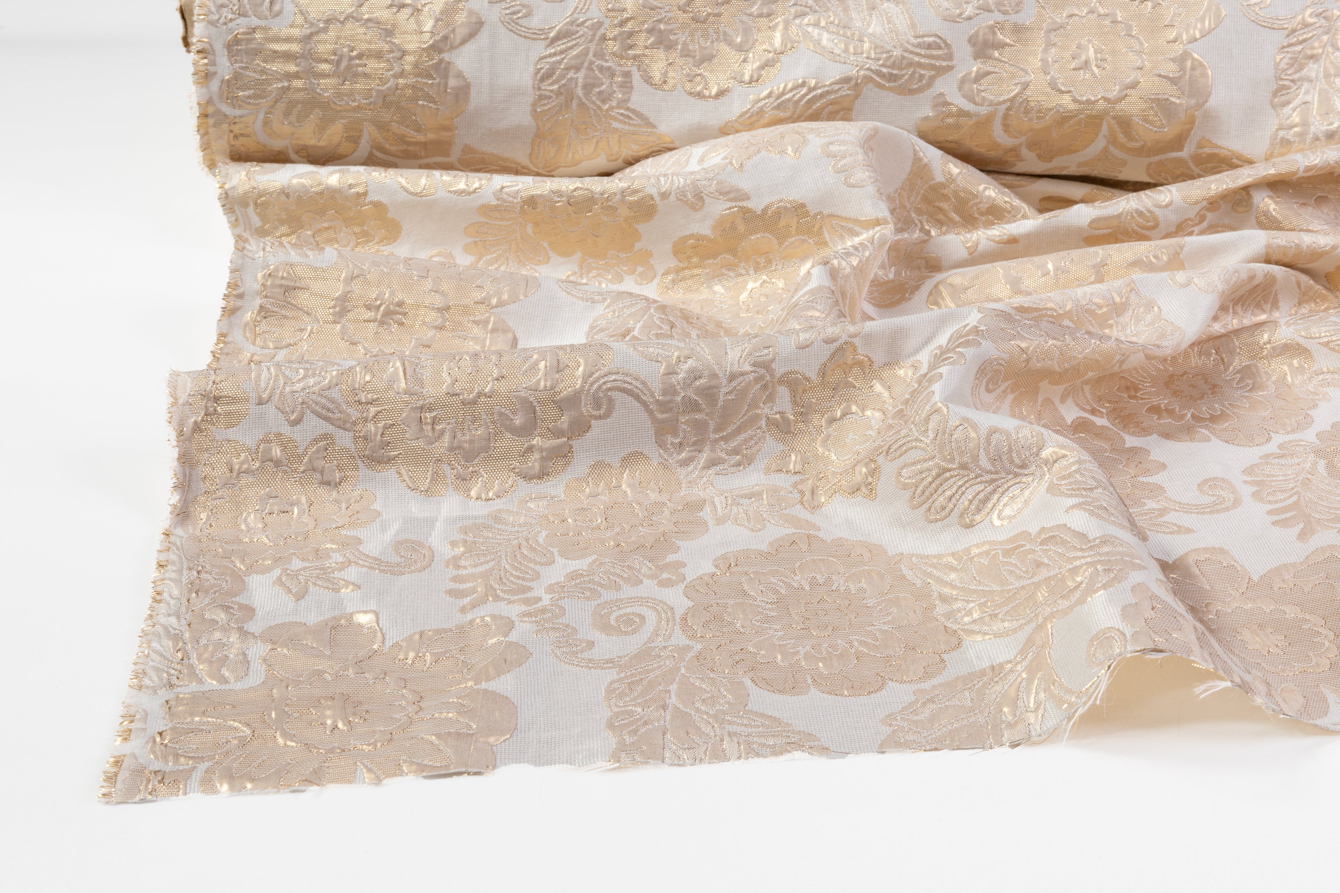 Floral Metallic Brocade - Beige