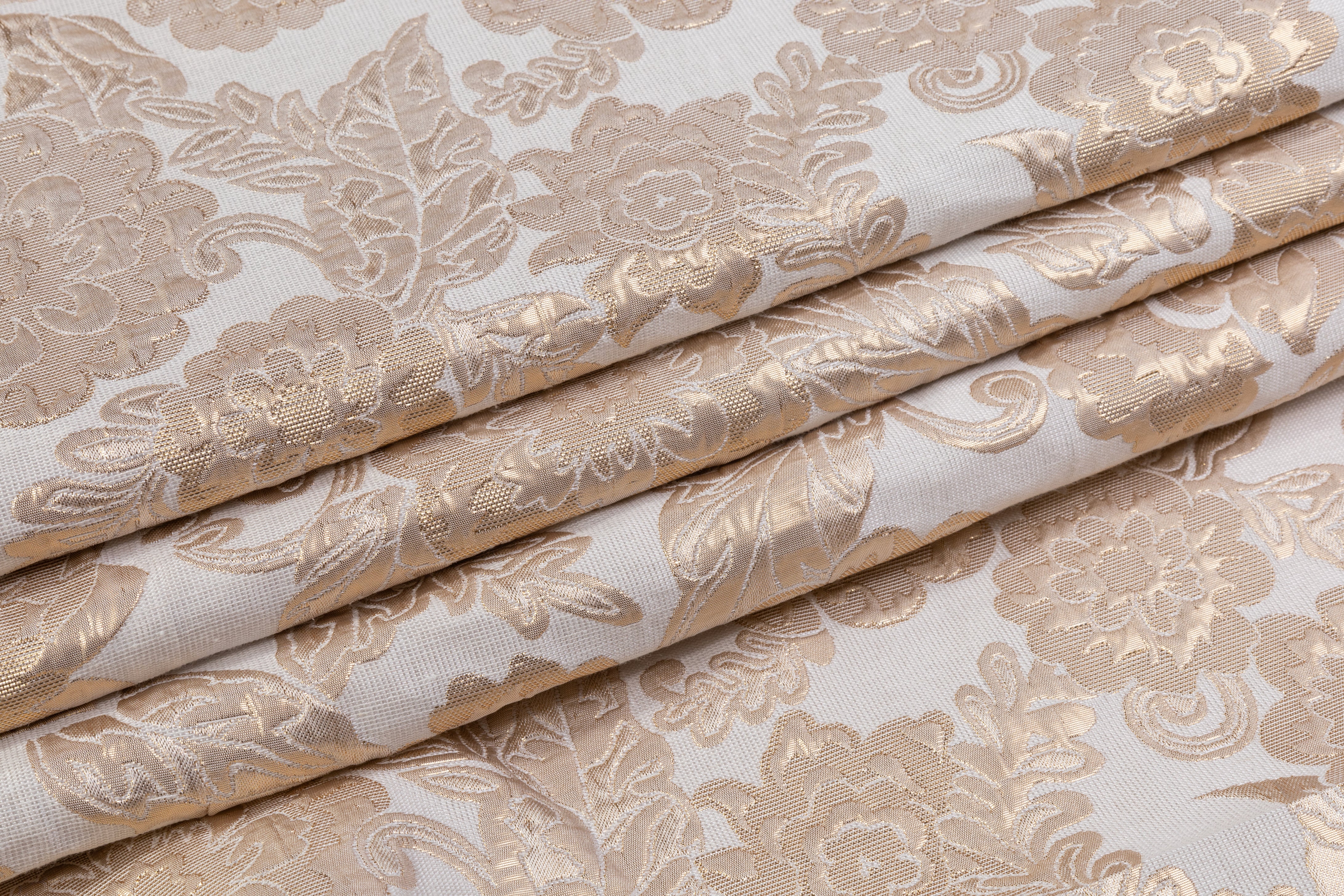Floral Metallic Brocade - Beige
