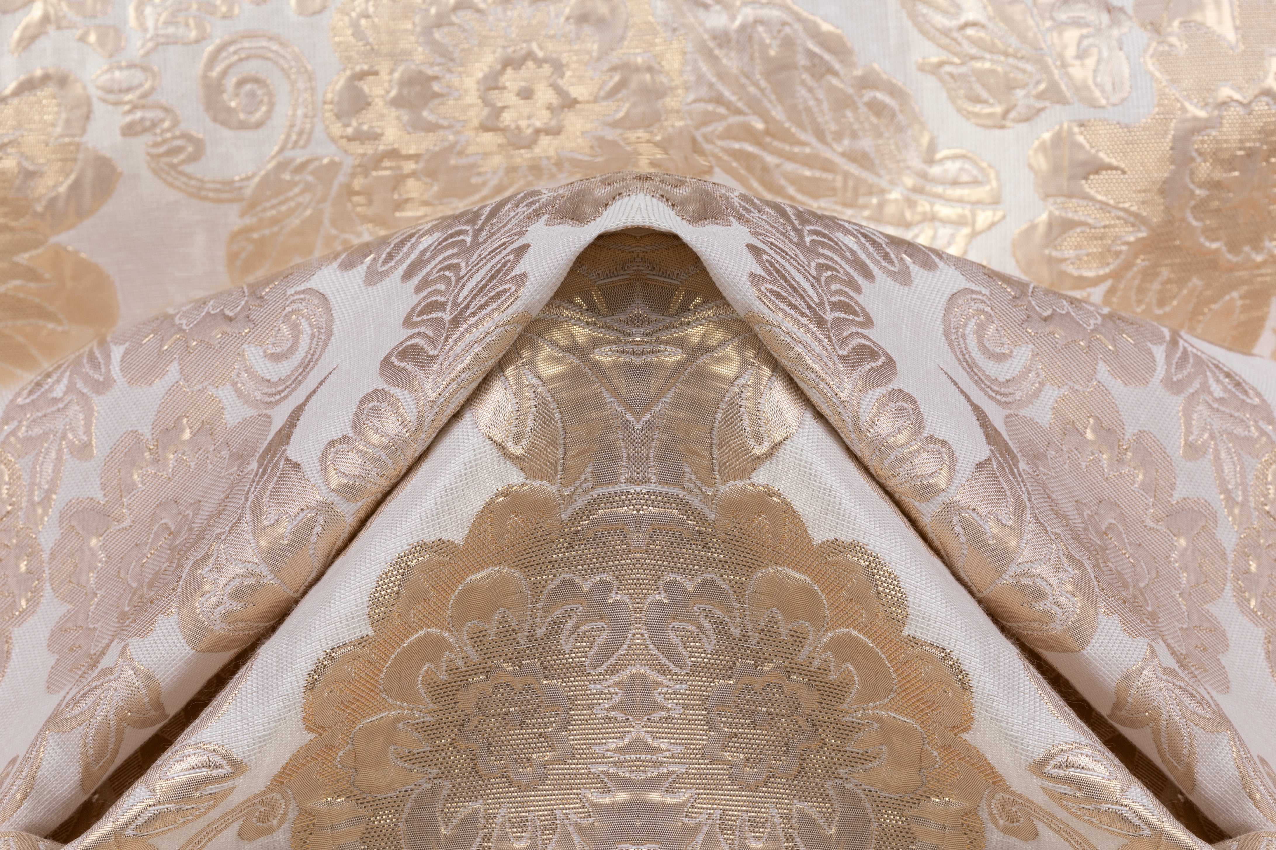 Floral Metallic Brocade - Beige