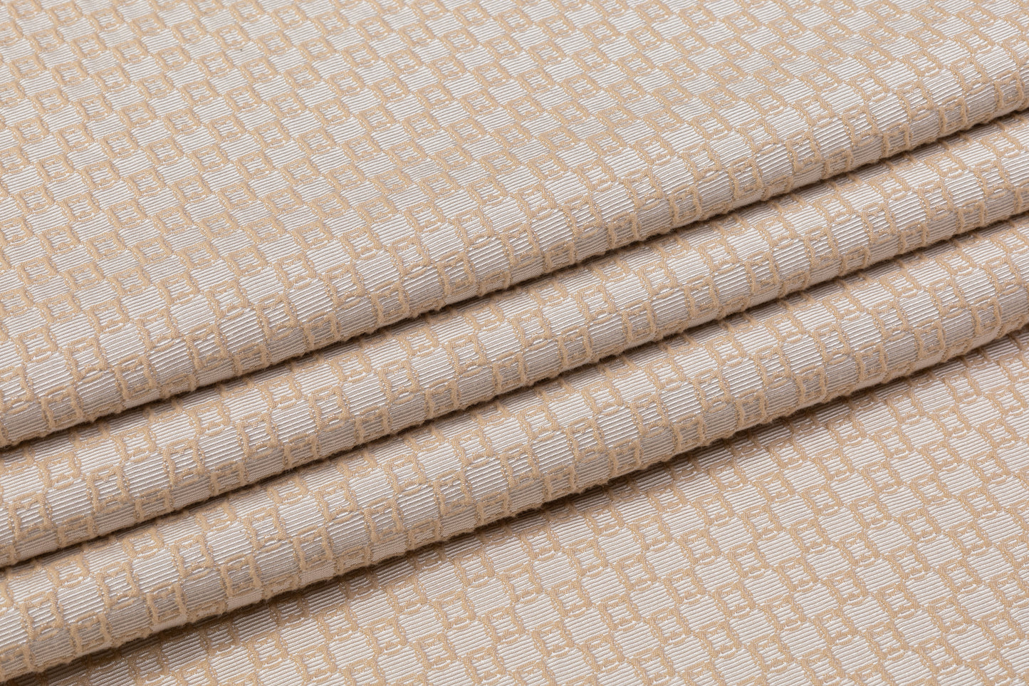 Geometric Poly Cotton Brocade - Beige