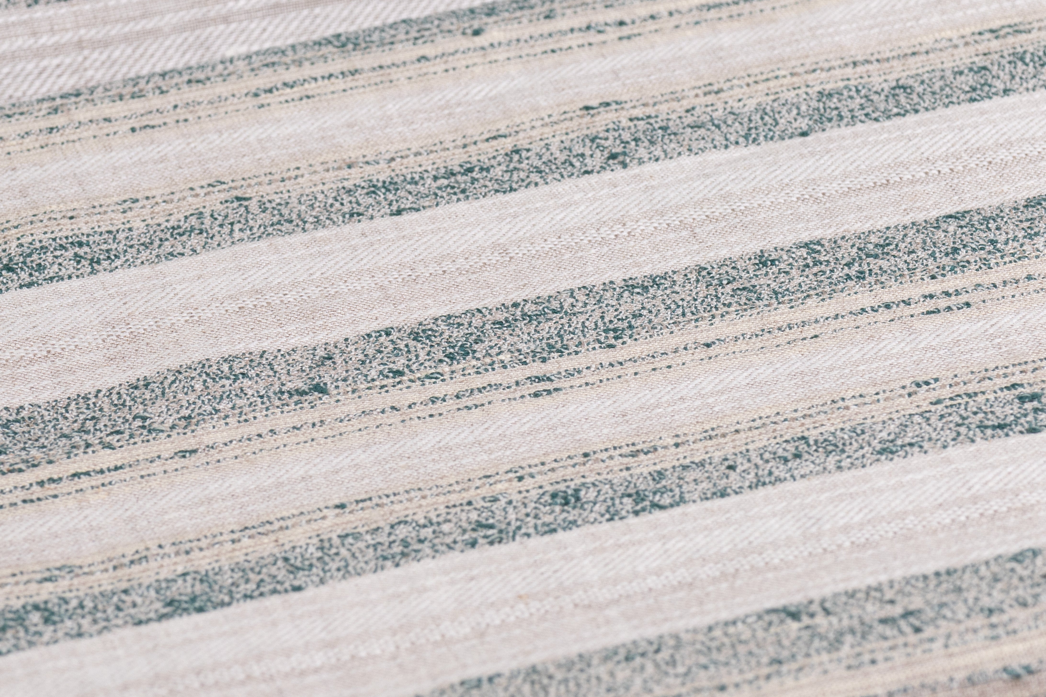 Striped Cotton Linen Blend - Sand / Green
