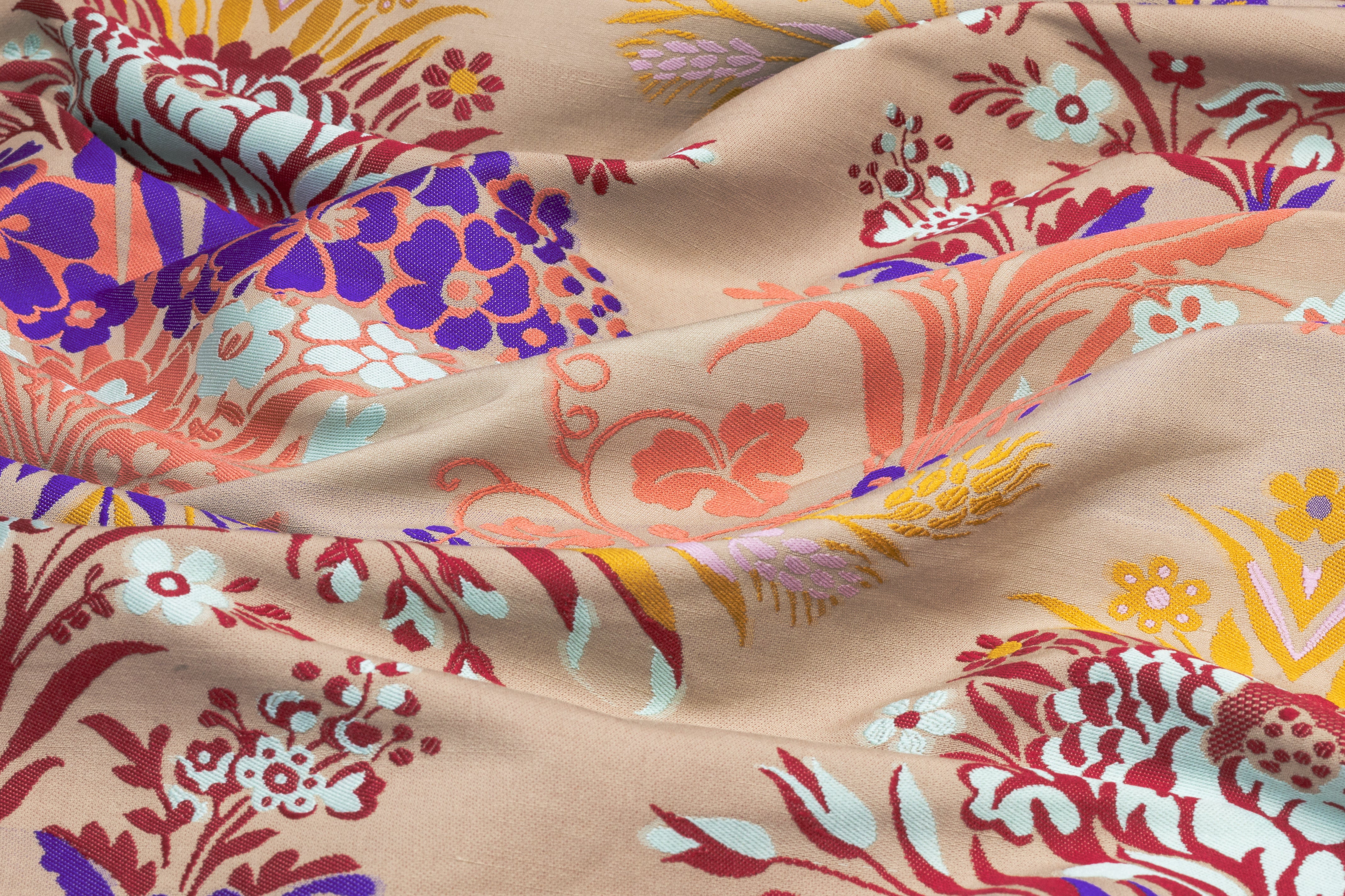 ETRO - Damask Italian Poly Cotton Linen Brocade - Taupe