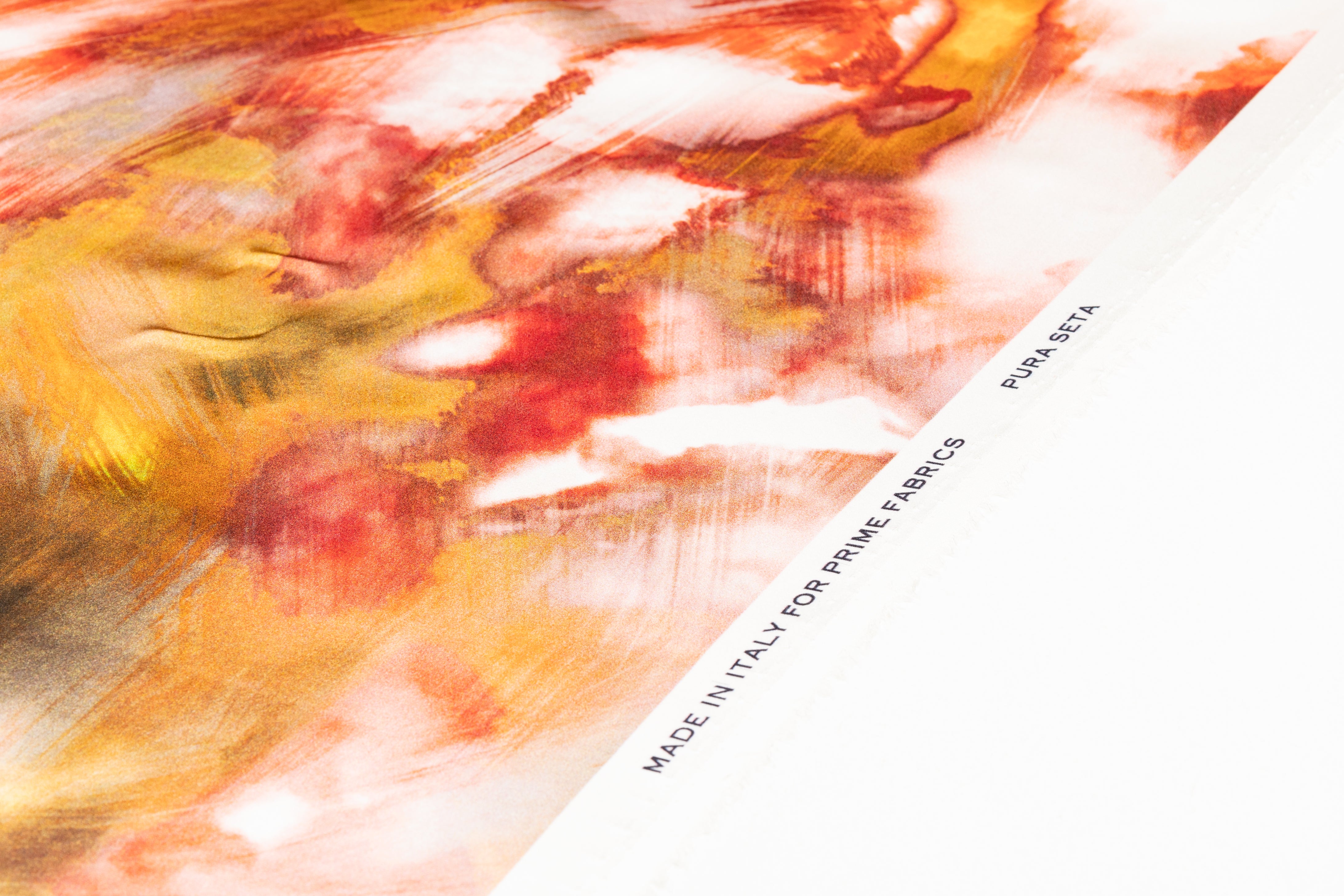 Tie-Dye Print Italian Silk Charmeuse - Orange