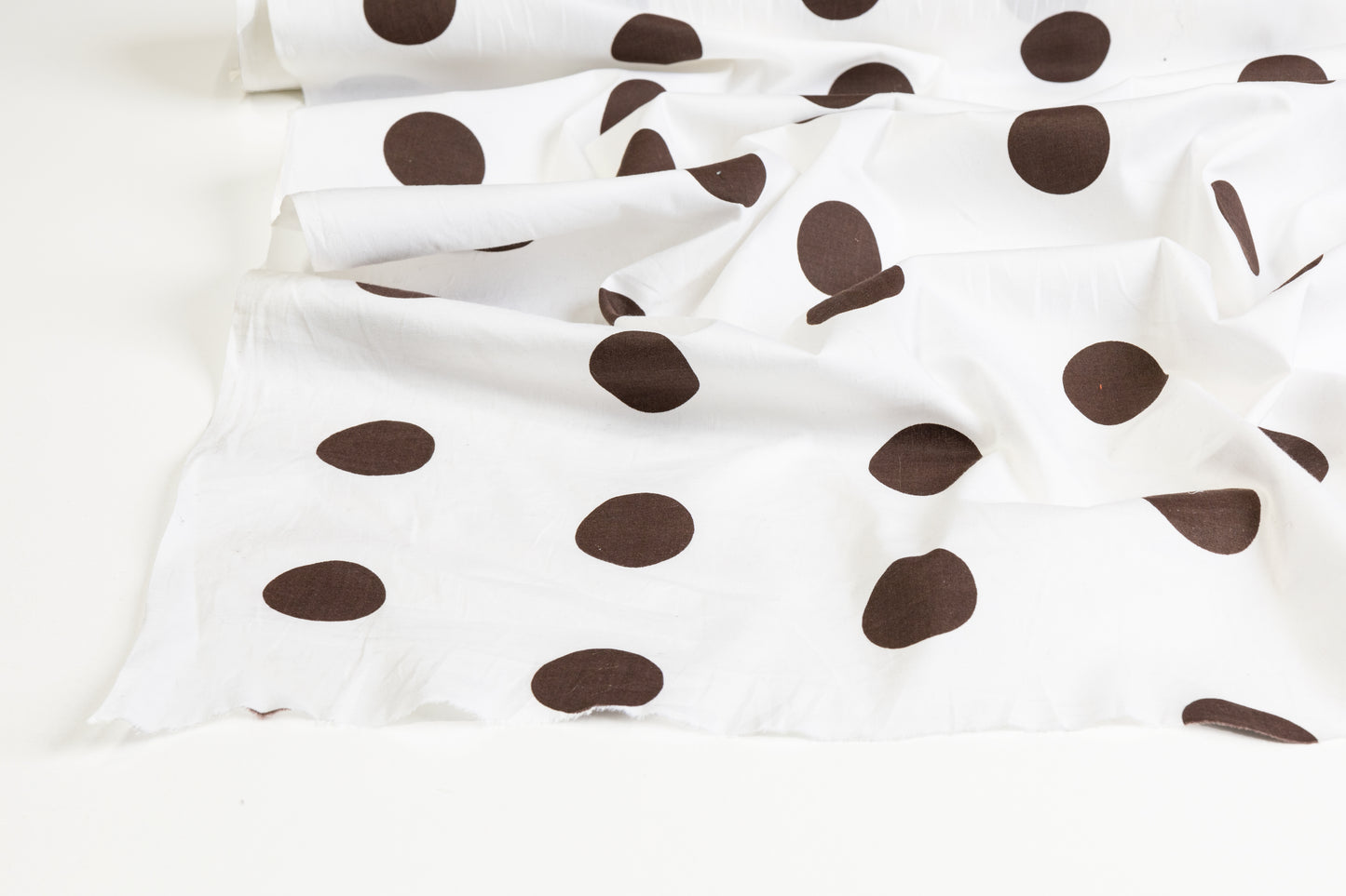 Polka Dot Cotton Print - Brown and White