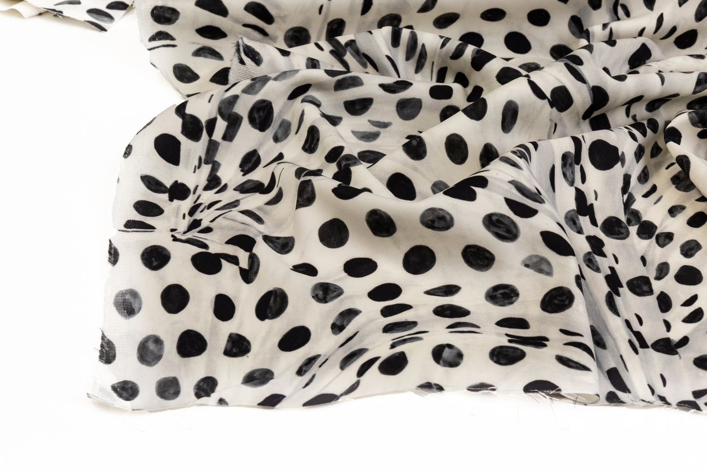 Abstract Viscose Crepe - Off White and Black