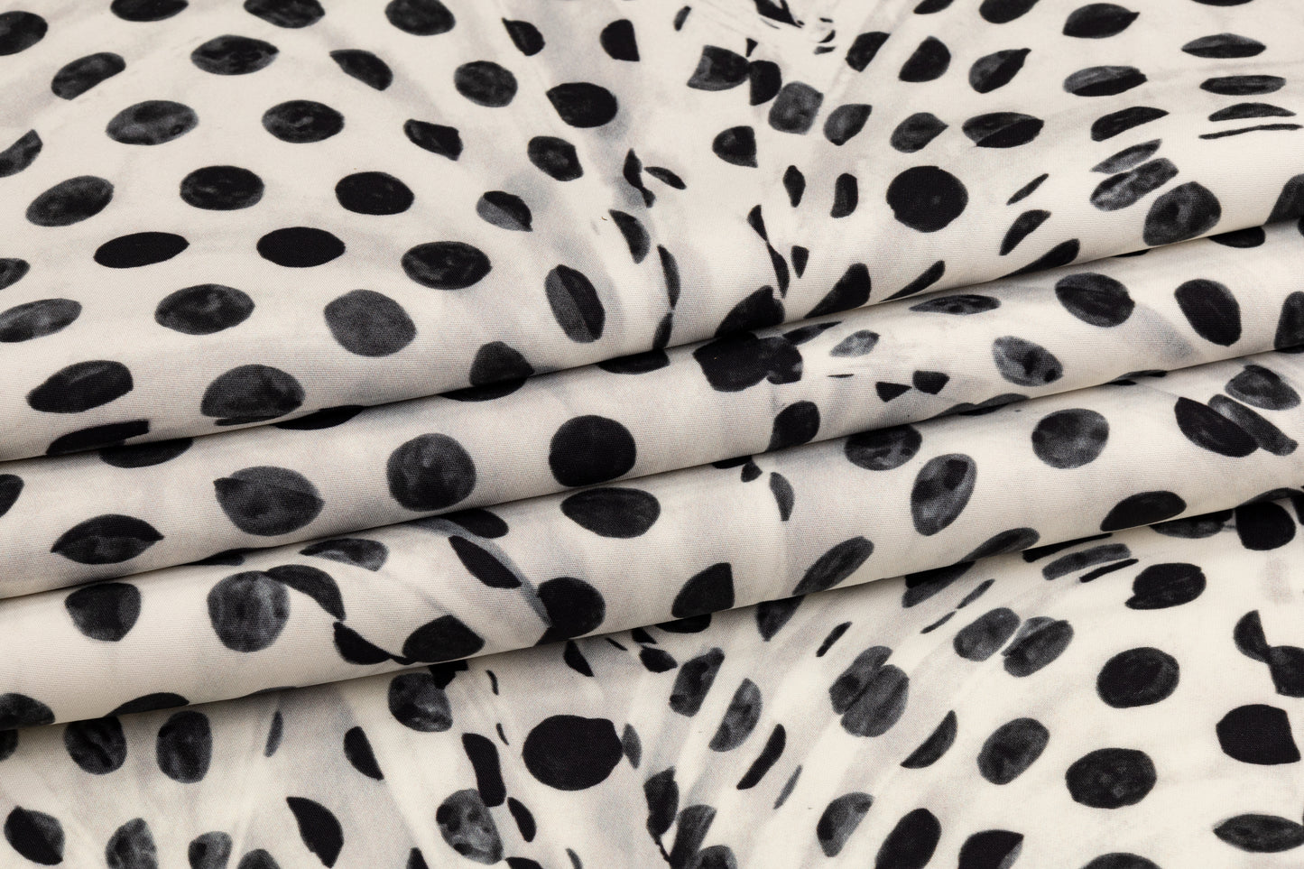 Abstract Viscose Crepe - Off White and Black