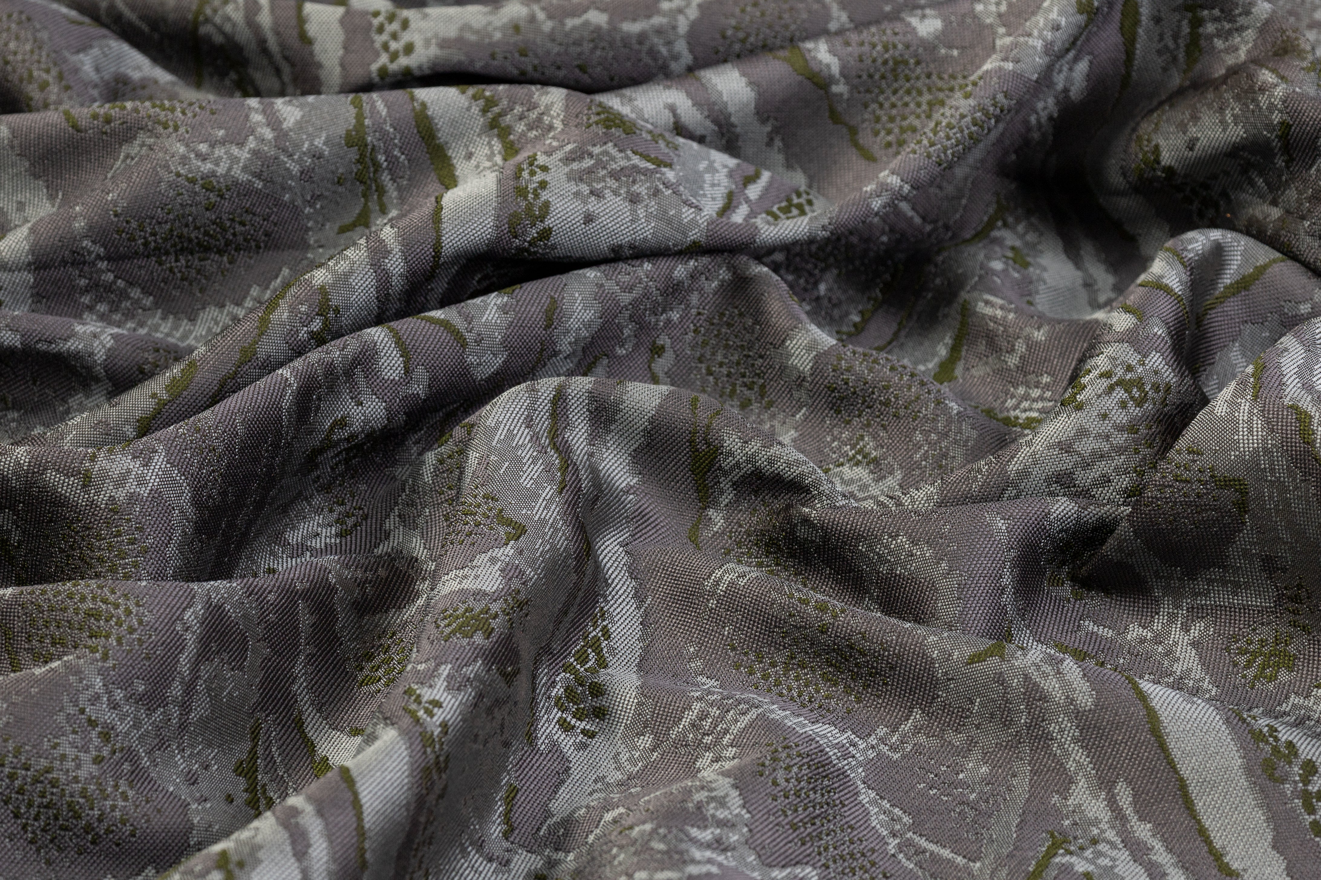 Abstract Brocade - Gunmetal Gray and Green