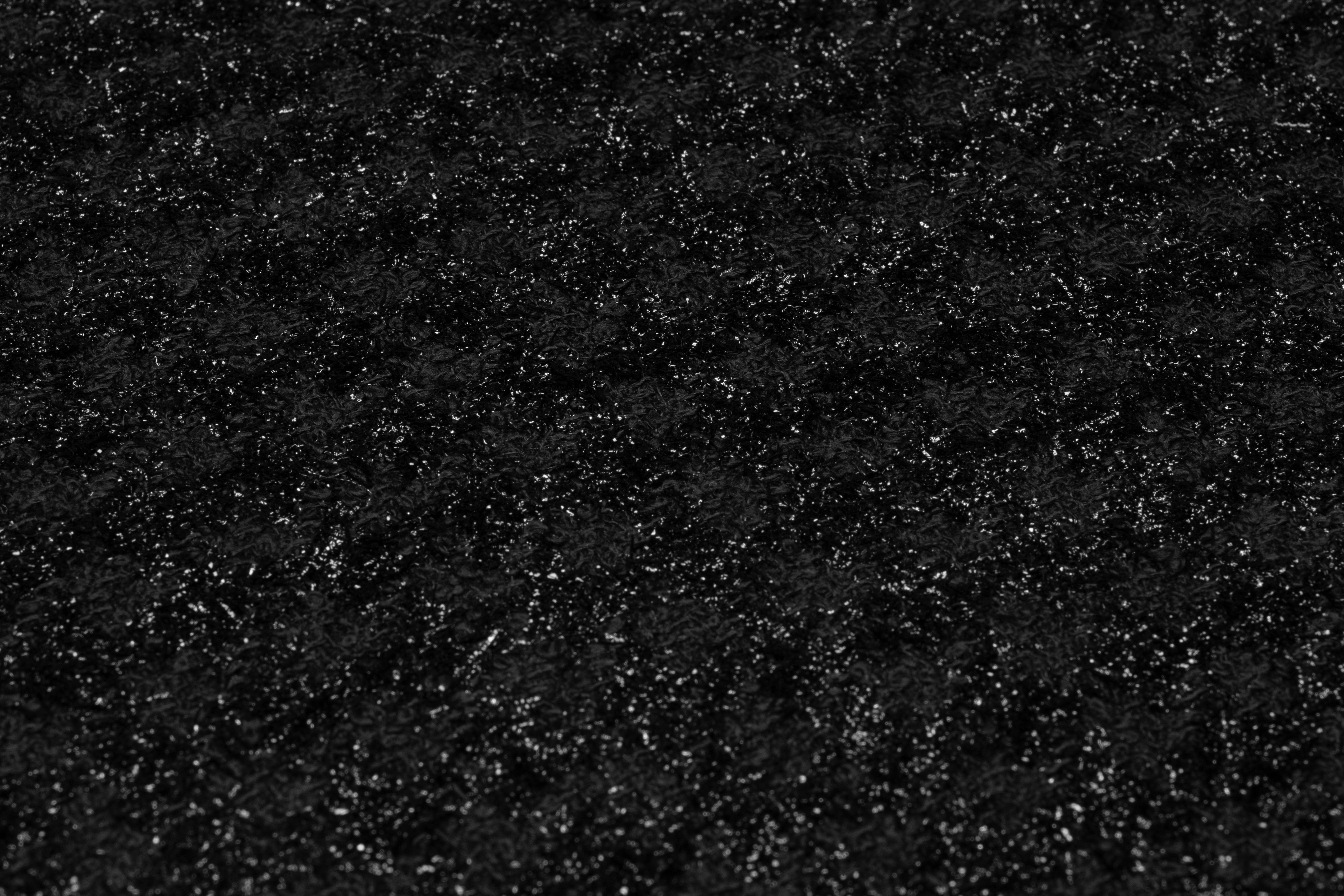 Checked Metallic Italian Wool Tweed - Black