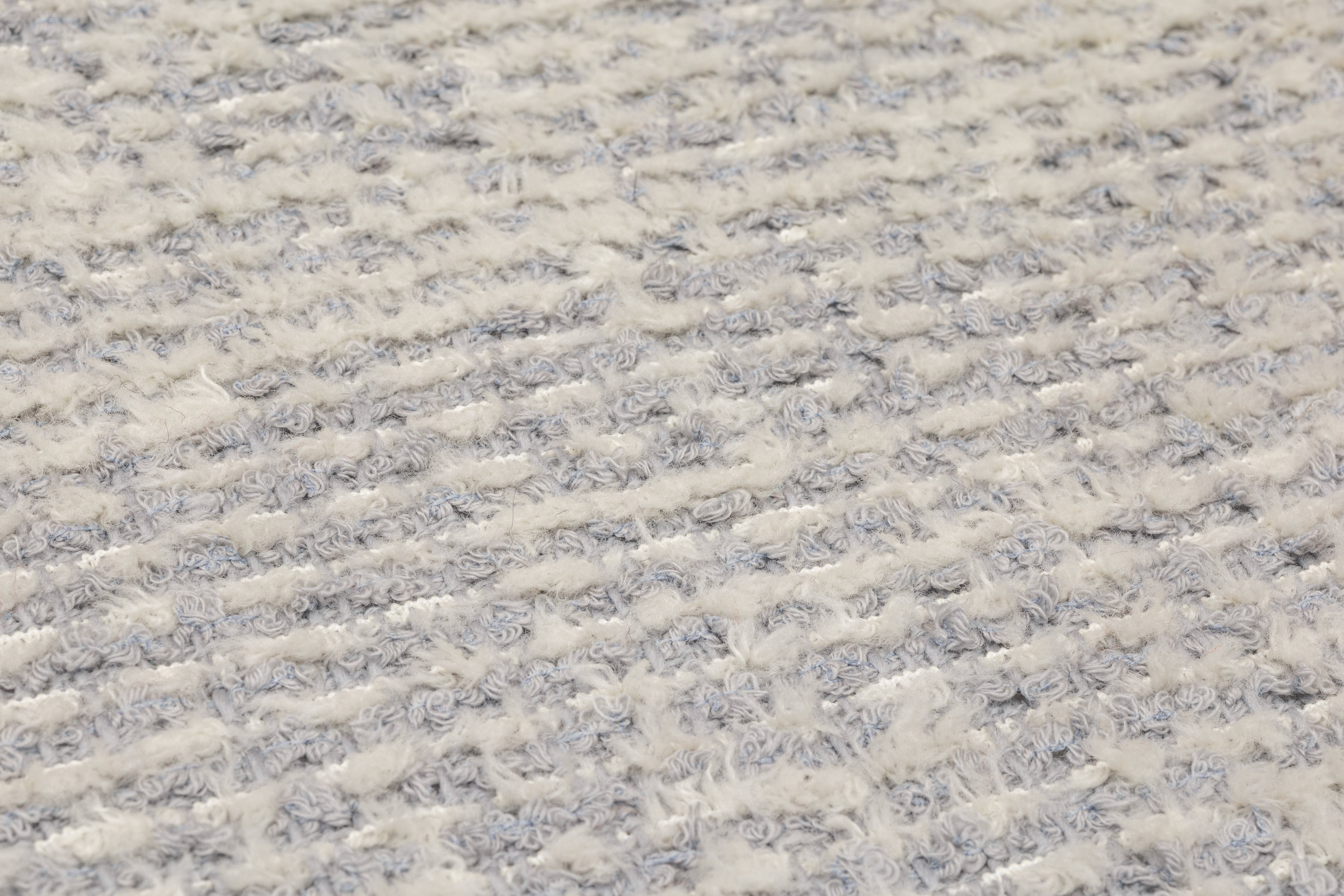 Fringed Italian Wool Boucle - Gray / Off White