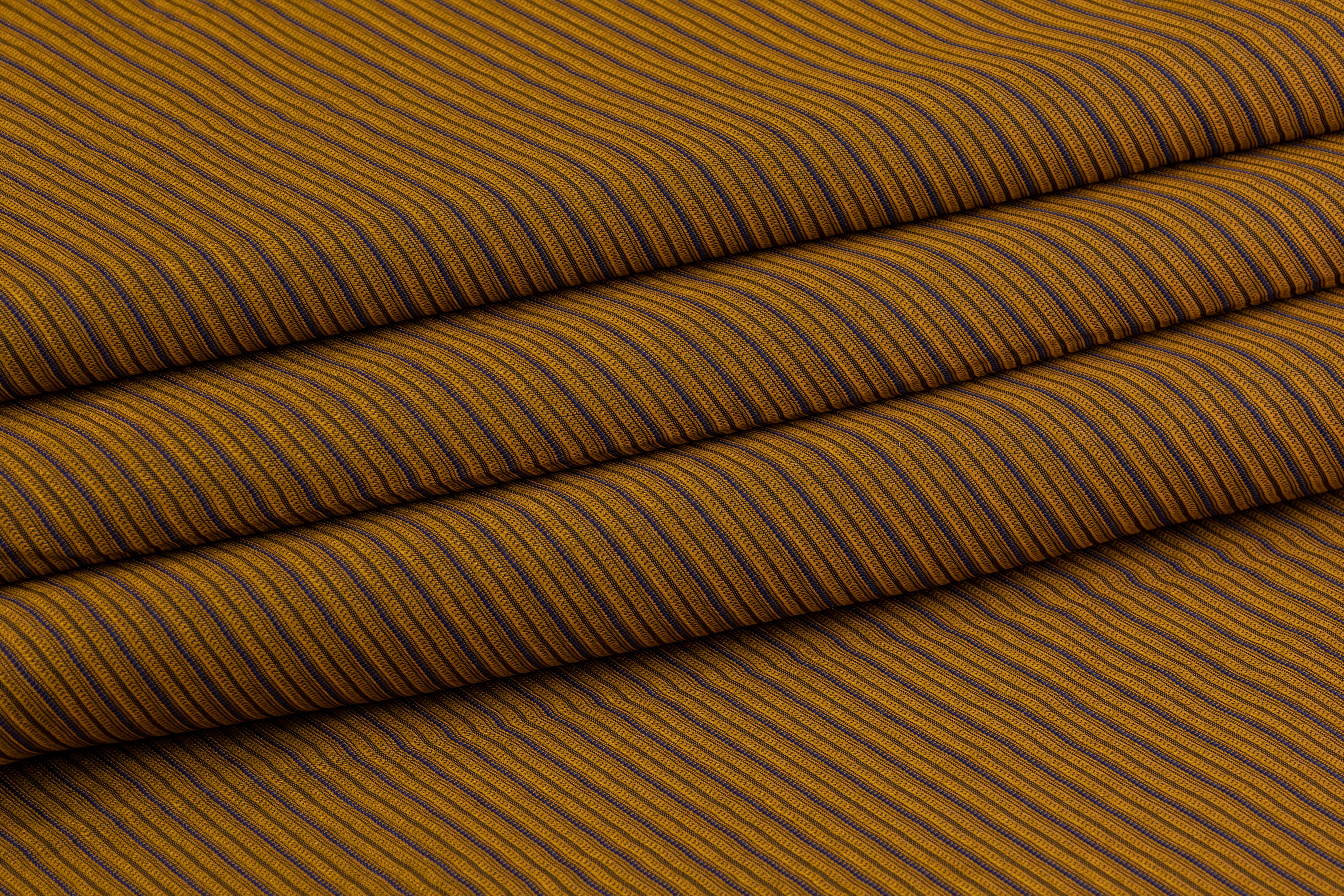 Double Faced Viscose Jacquard - Antique Gold and Navy Blue