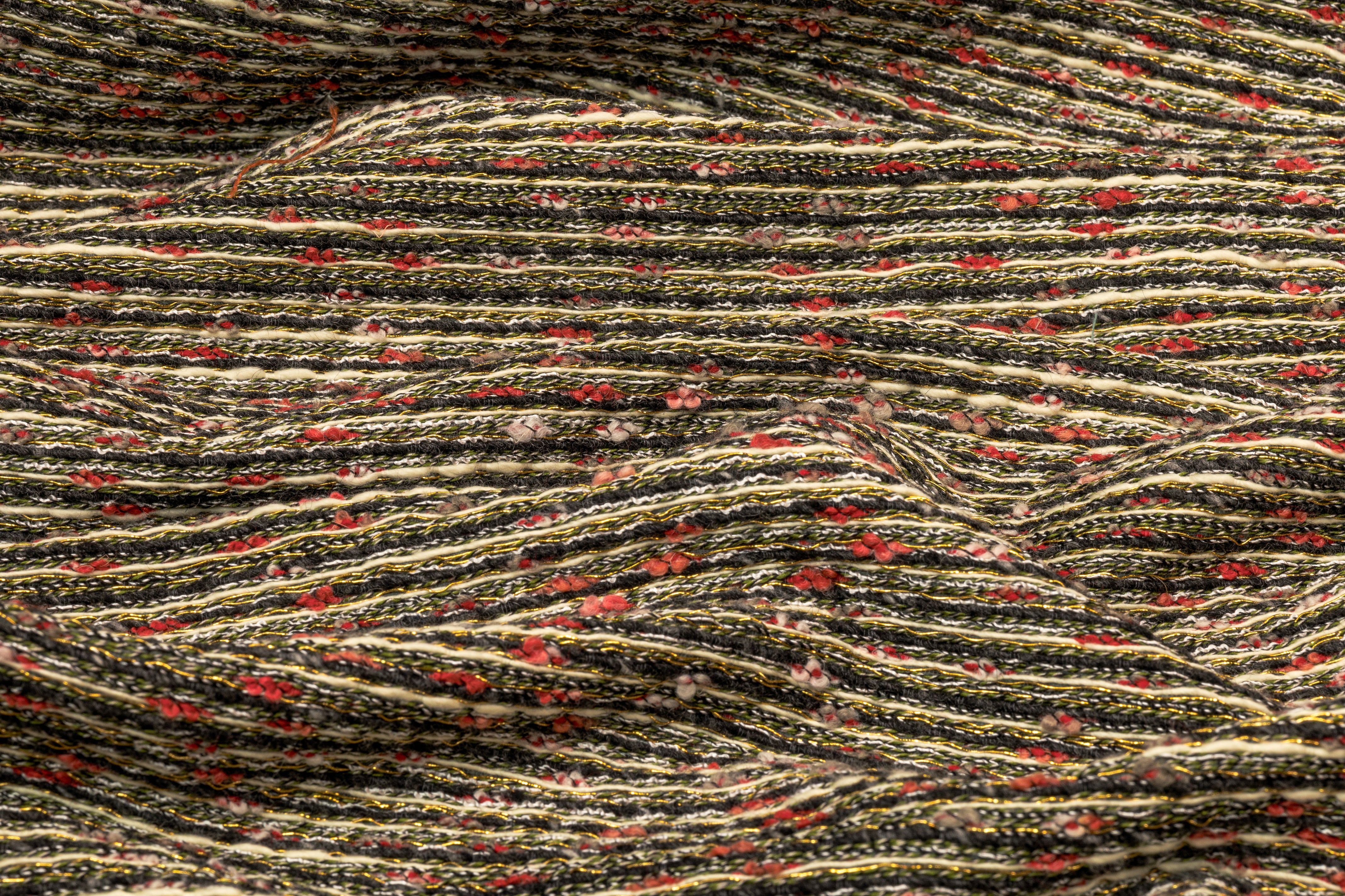 Luigi Verga - Metallic Italian Tweed - Gold / Green / Red