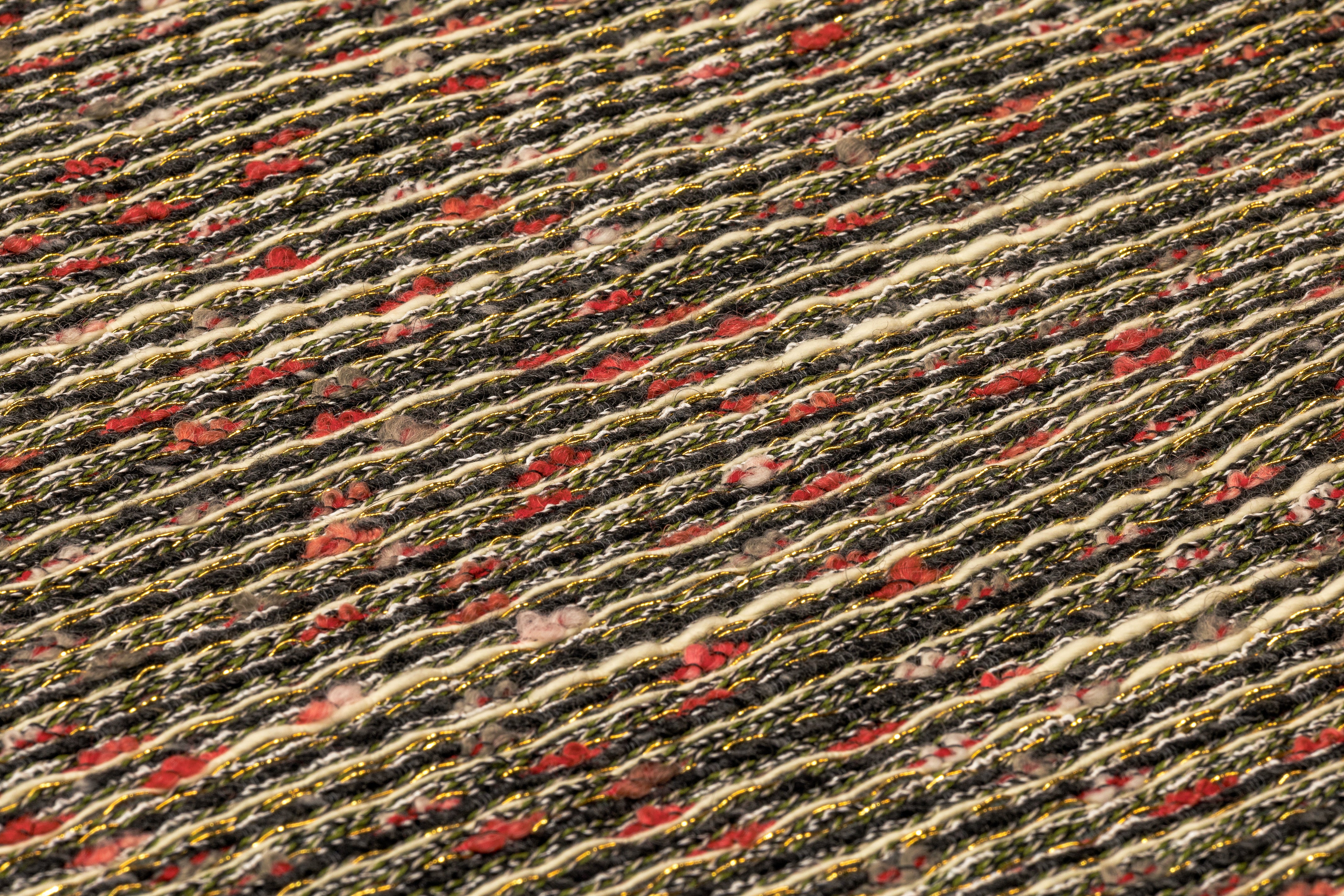 Luigi Verga - Metallic Italian Tweed - Gold / Green / Red