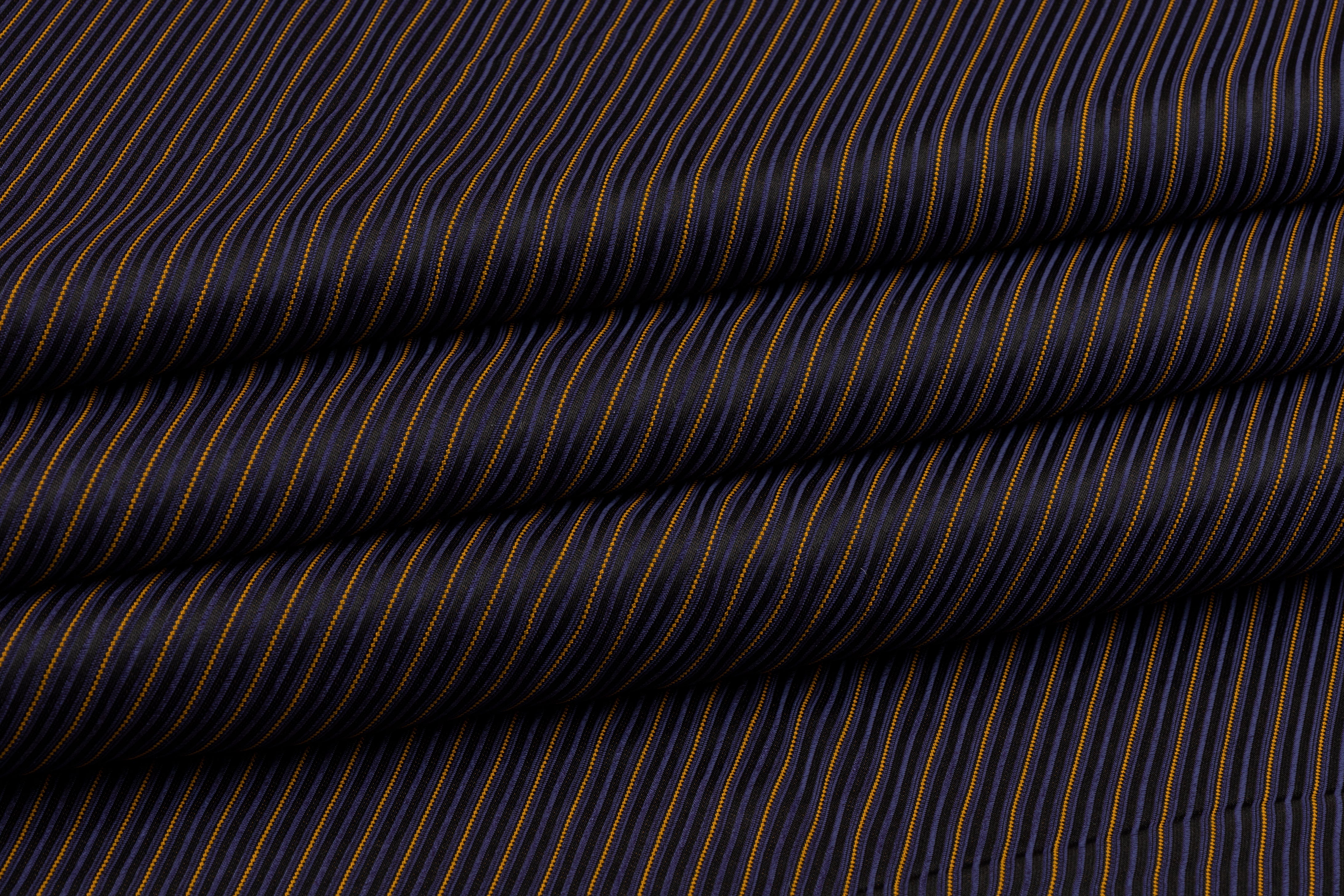 Double Faced Viscose Jacquard - Antique Gold and Navy Blue