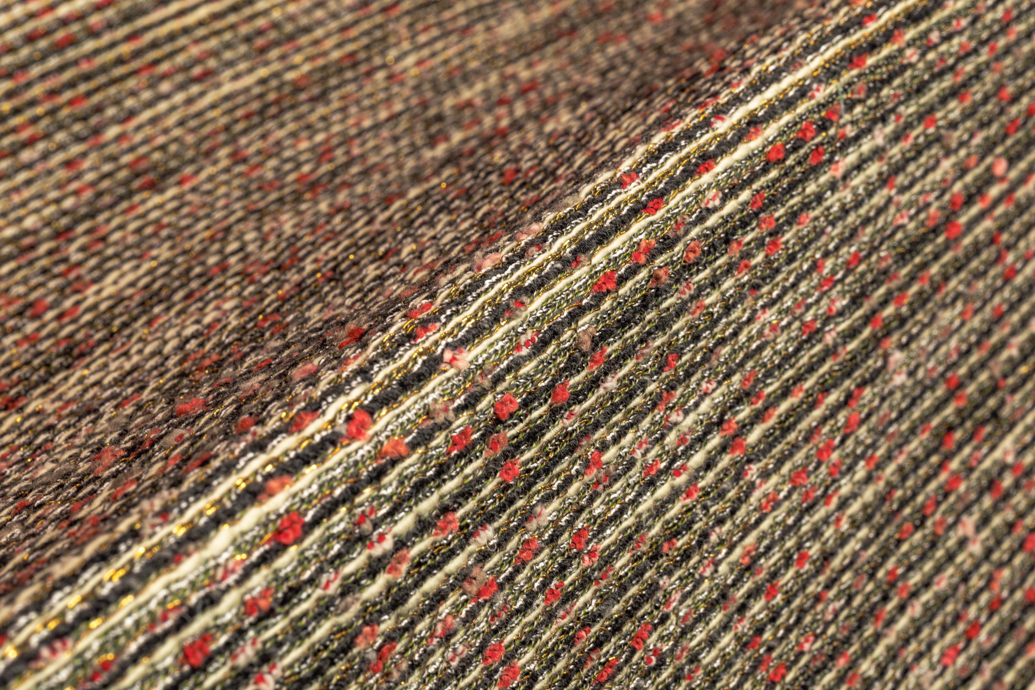 Luigi Verga - Metallic Italian Tweed - Gold / Green / Red