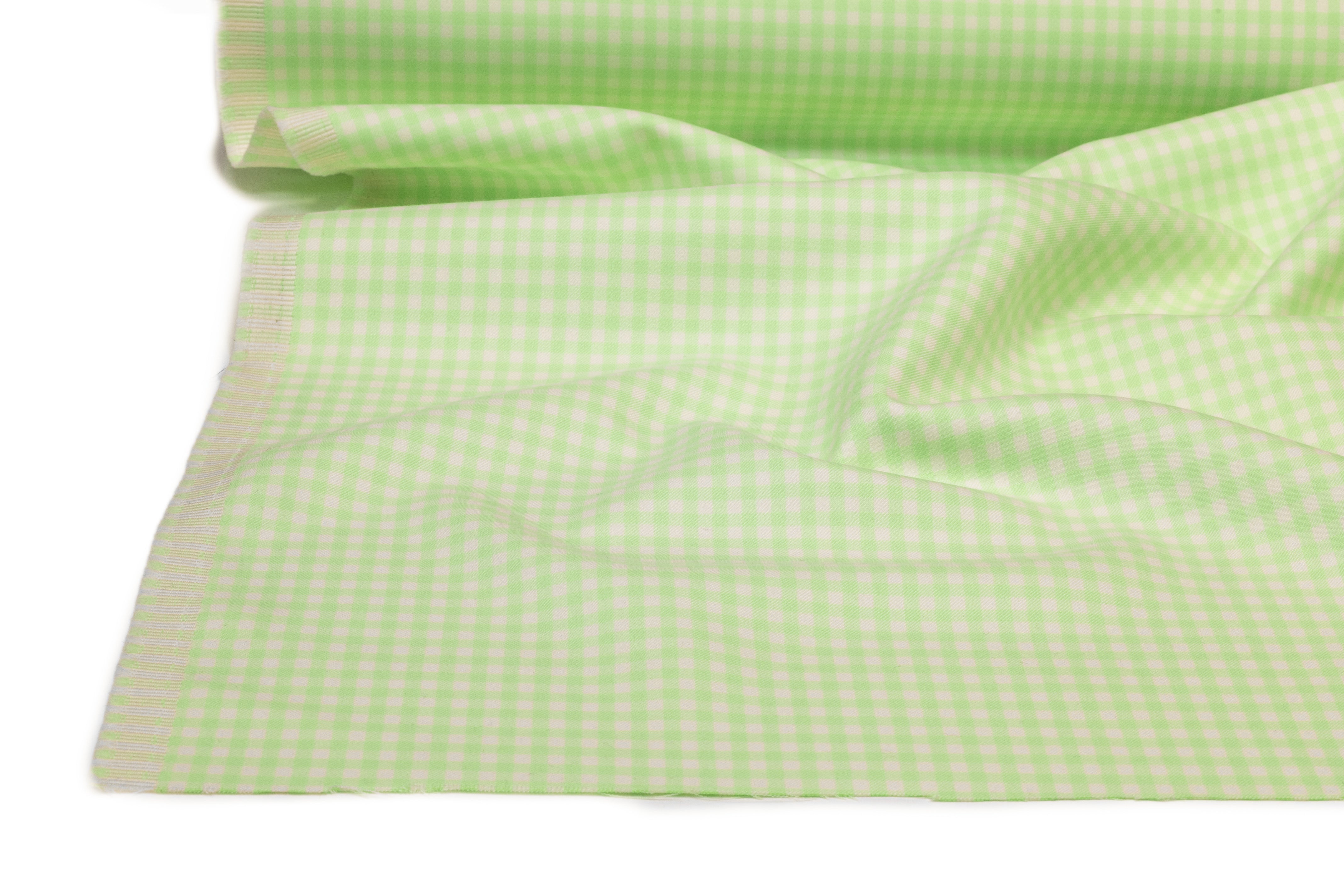 Double Faced Gingham Checked Wool Coating - Green
