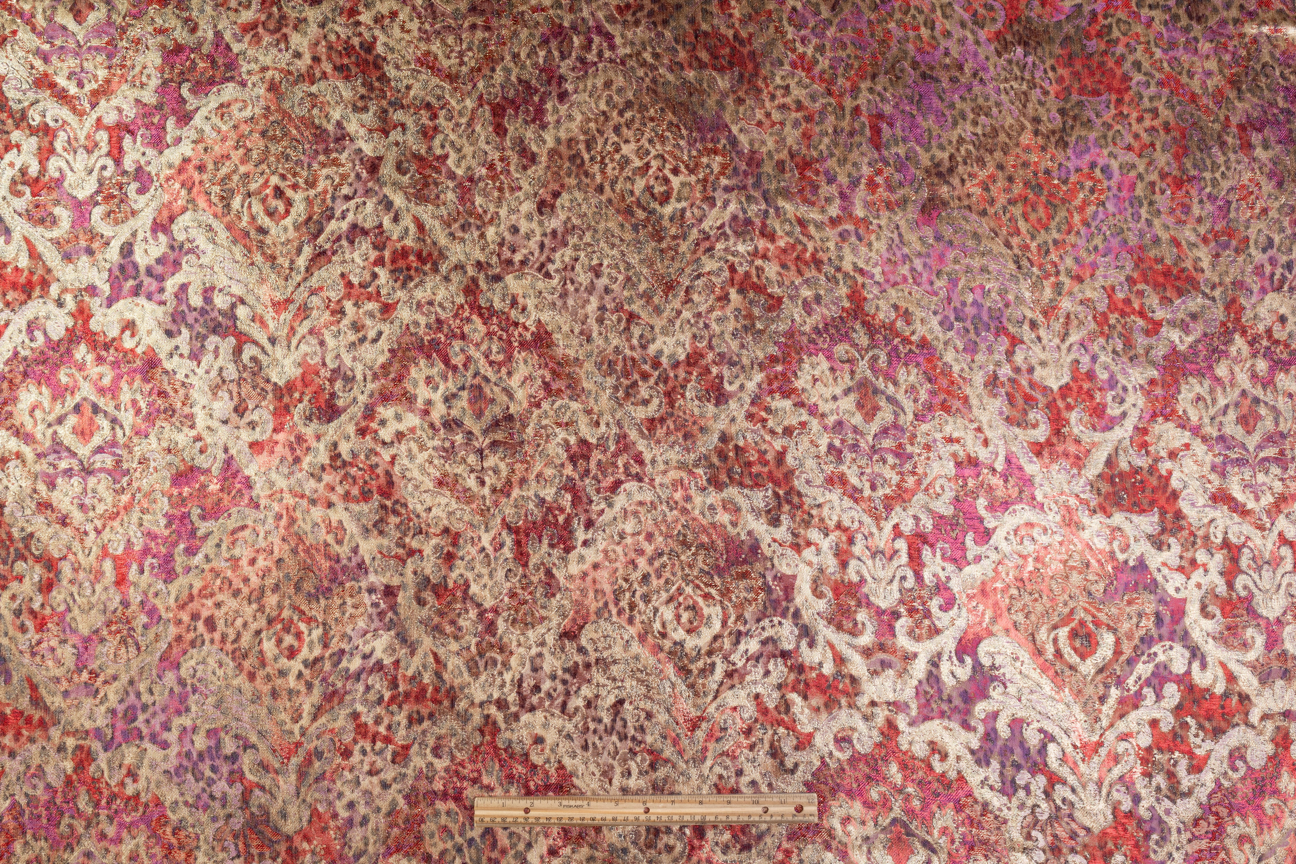 Iridescent Metallic Chiné Jacquard - Gold / Purple / Red