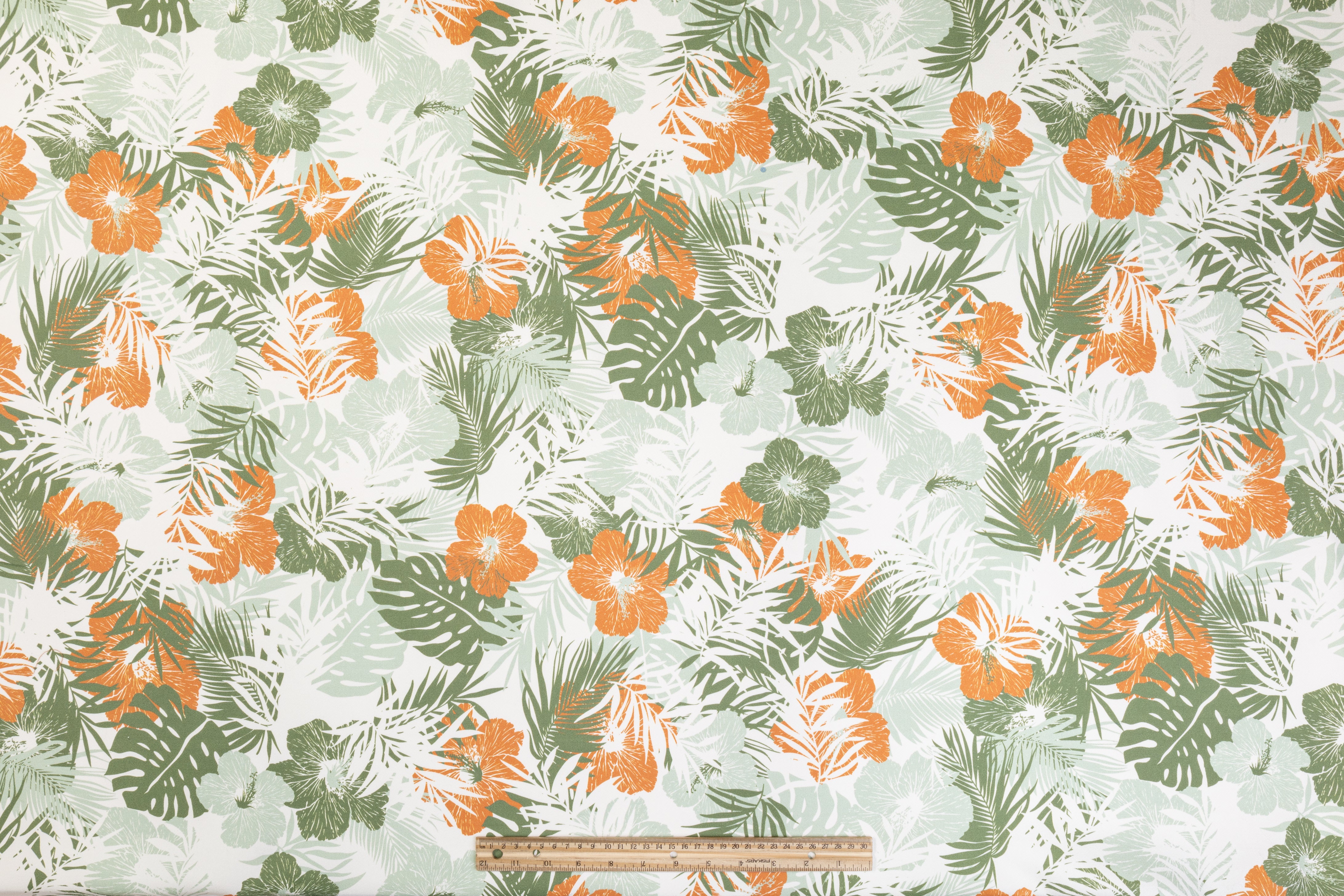 Tropical Floral Italian Cotton Denim - Multicolor