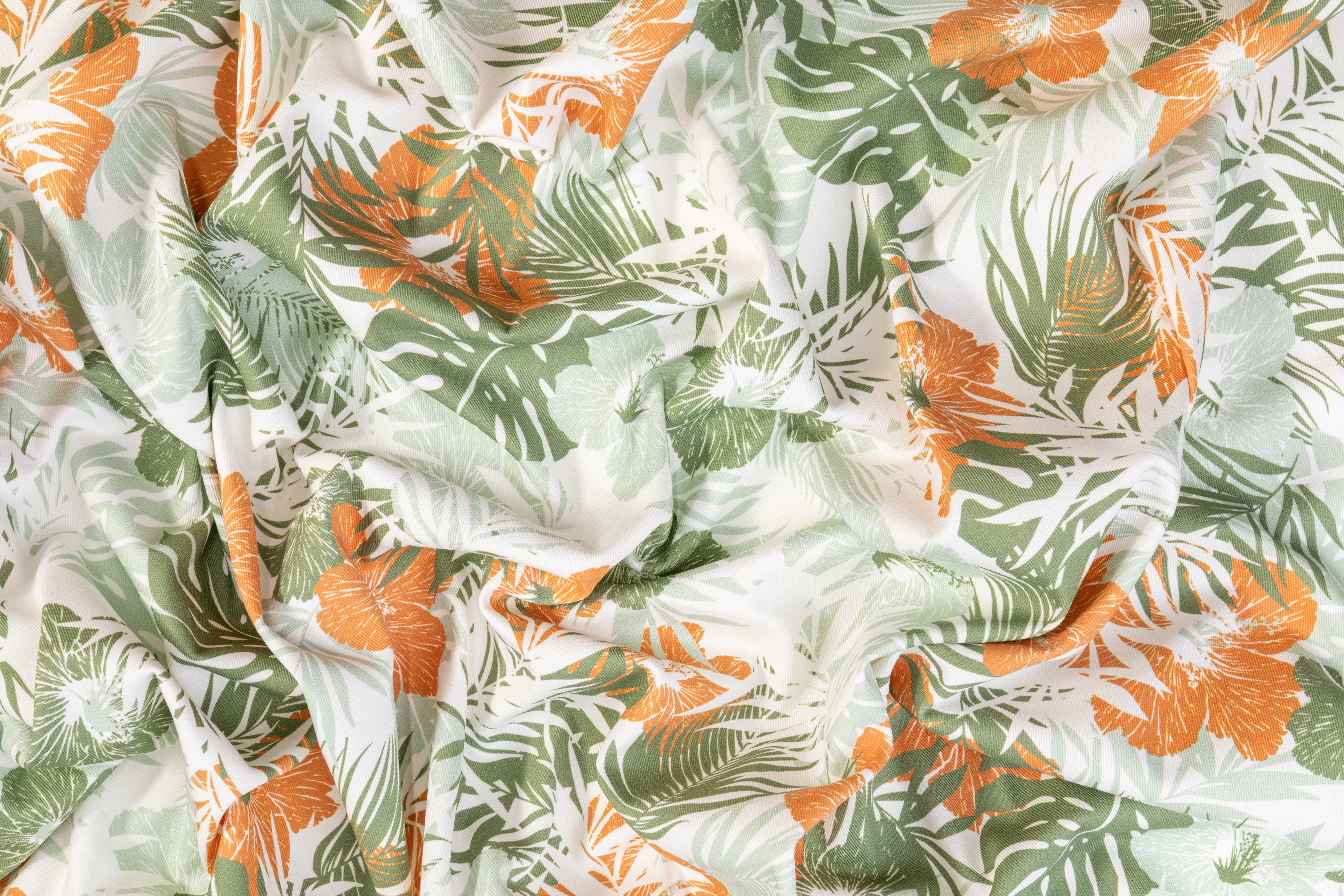 Tropical Floral Italian Cotton Denim - Multicolor